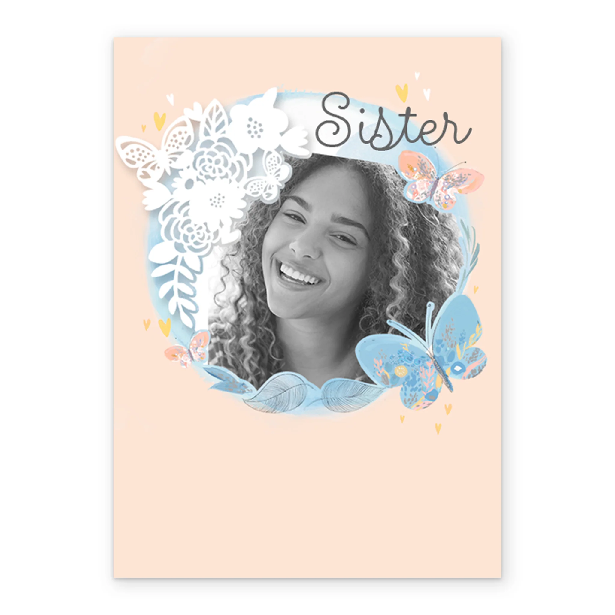 Personalised Traditional Frame Photo Card For Sister - Image 2