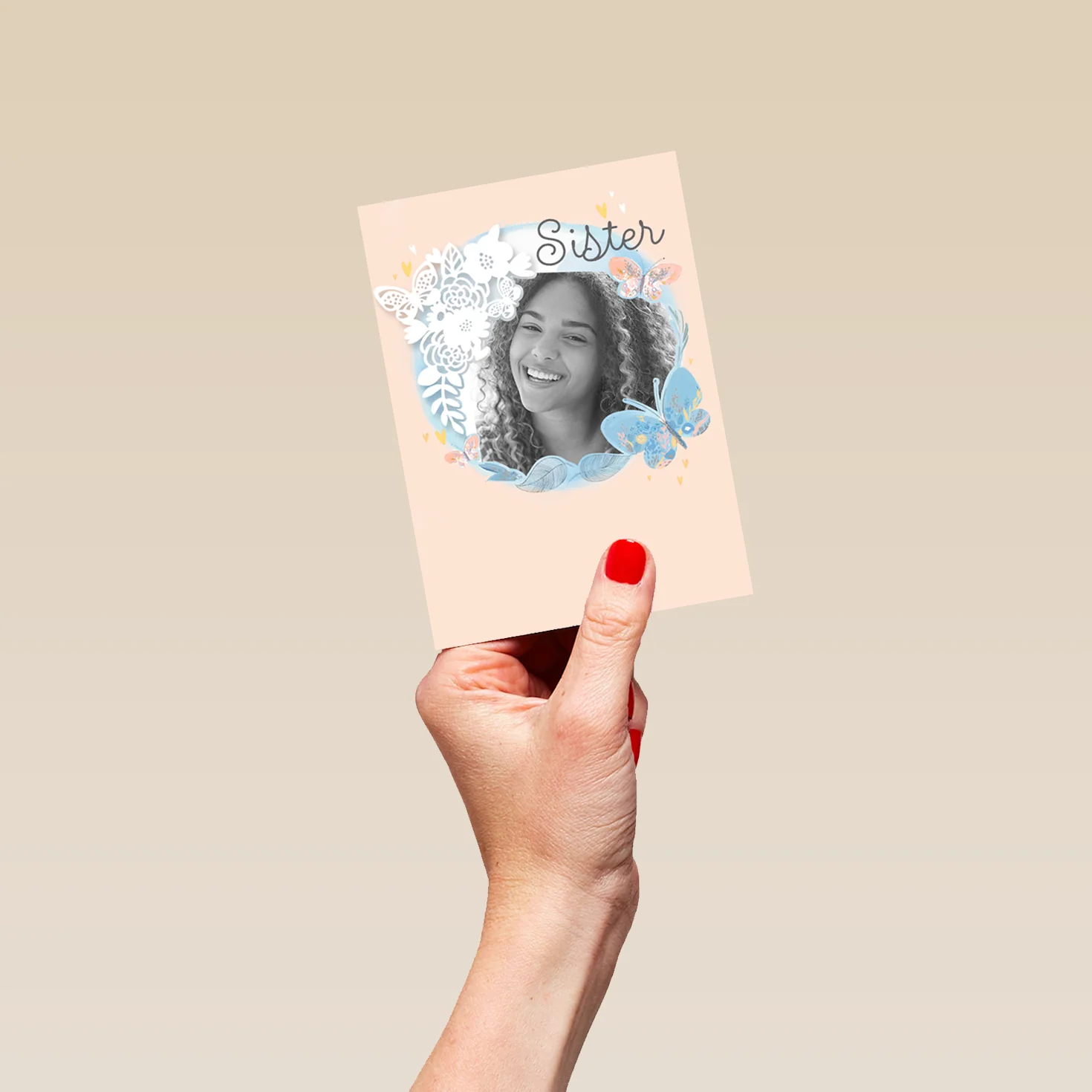 Personalised Traditional Frame Photo Card For Sister - Image 4