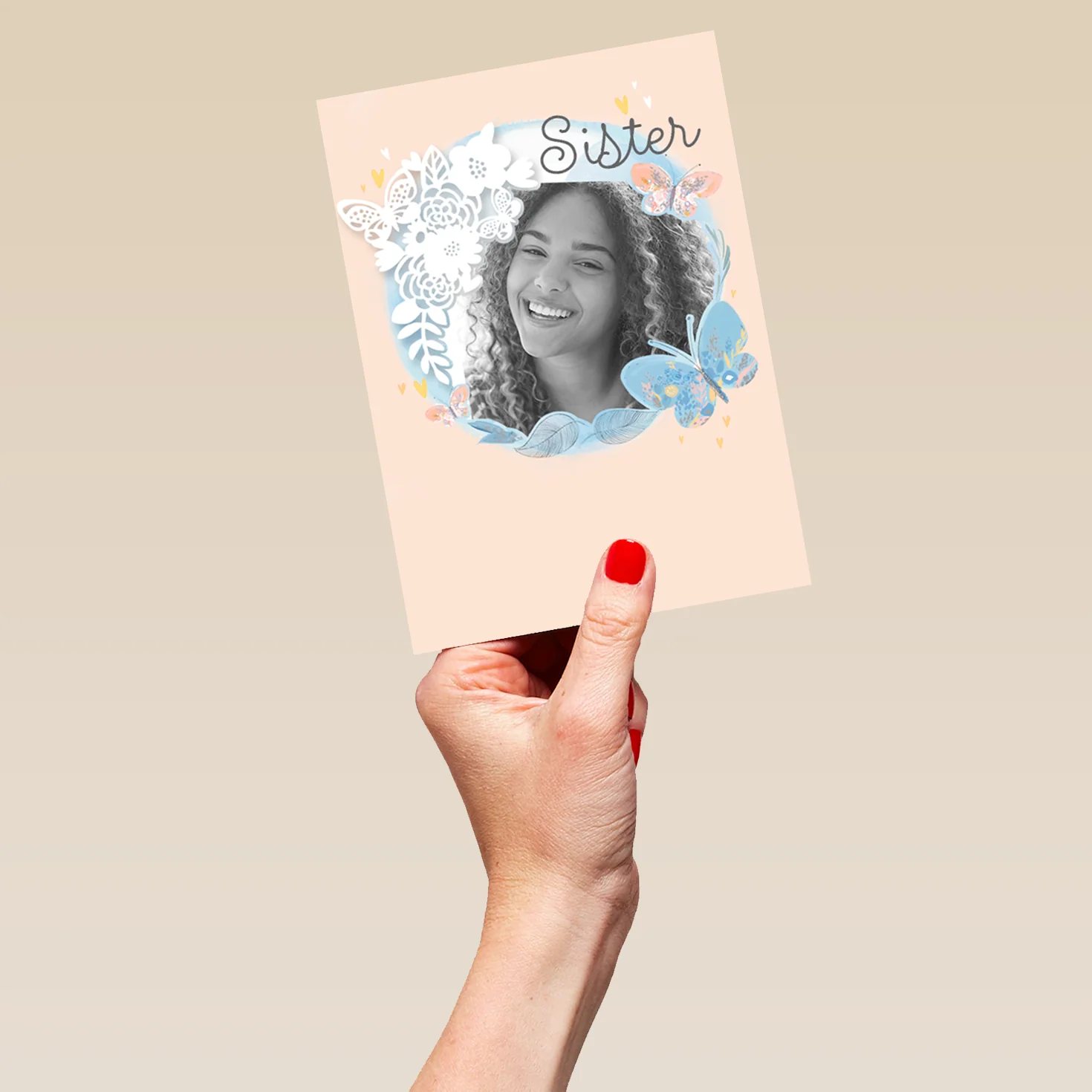 Personalised Traditional Frame Photo Card For Sister - Image 5