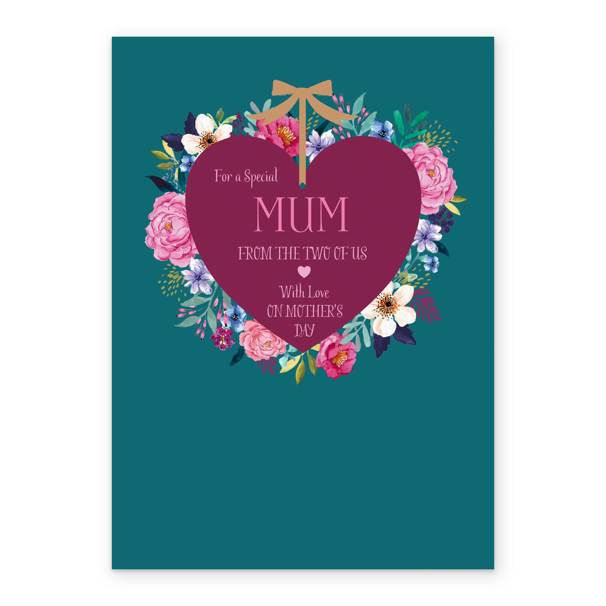 Personalised Traditional Heart Floral Wreath Mother's Day Card For Mum From Both - Image 2