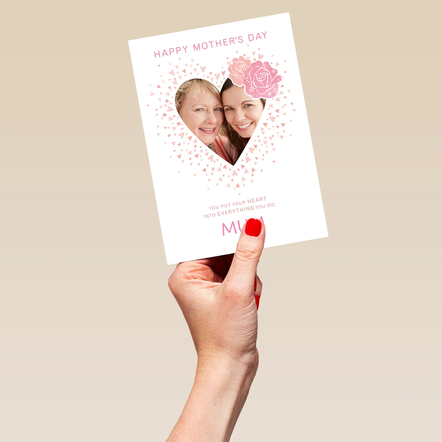 Personalised Traditional Heart Mother's Day Photo Upload Card For Mum - Image 5