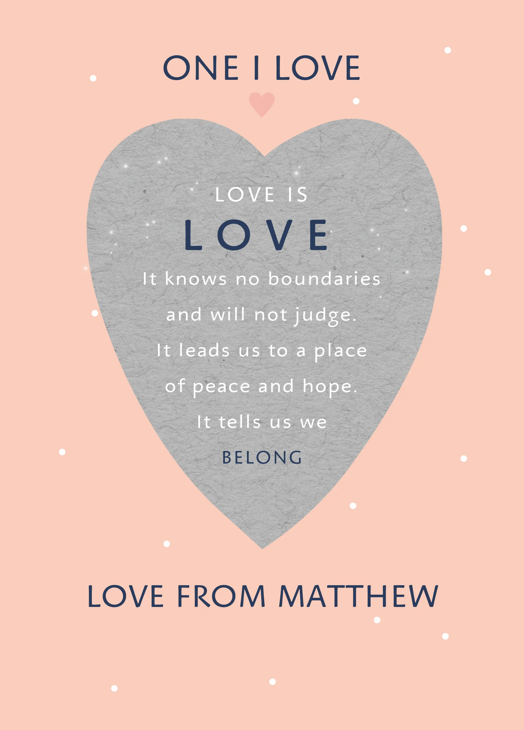 Personalised Traditional Heart Valentine's Day Card for the One I Love