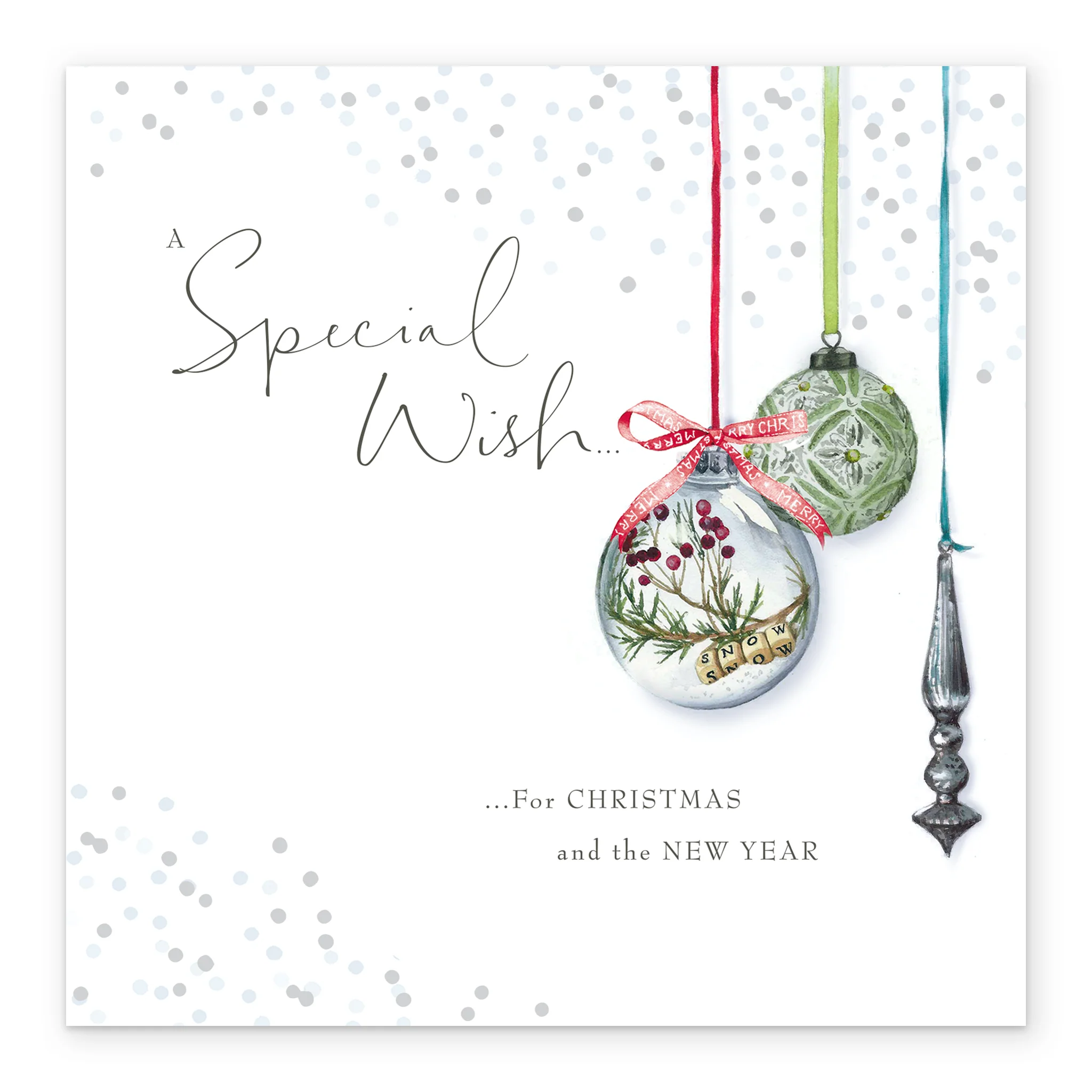 Personalised Traditional Lucy Cromwell Christmas Baubles Card - Image 2
