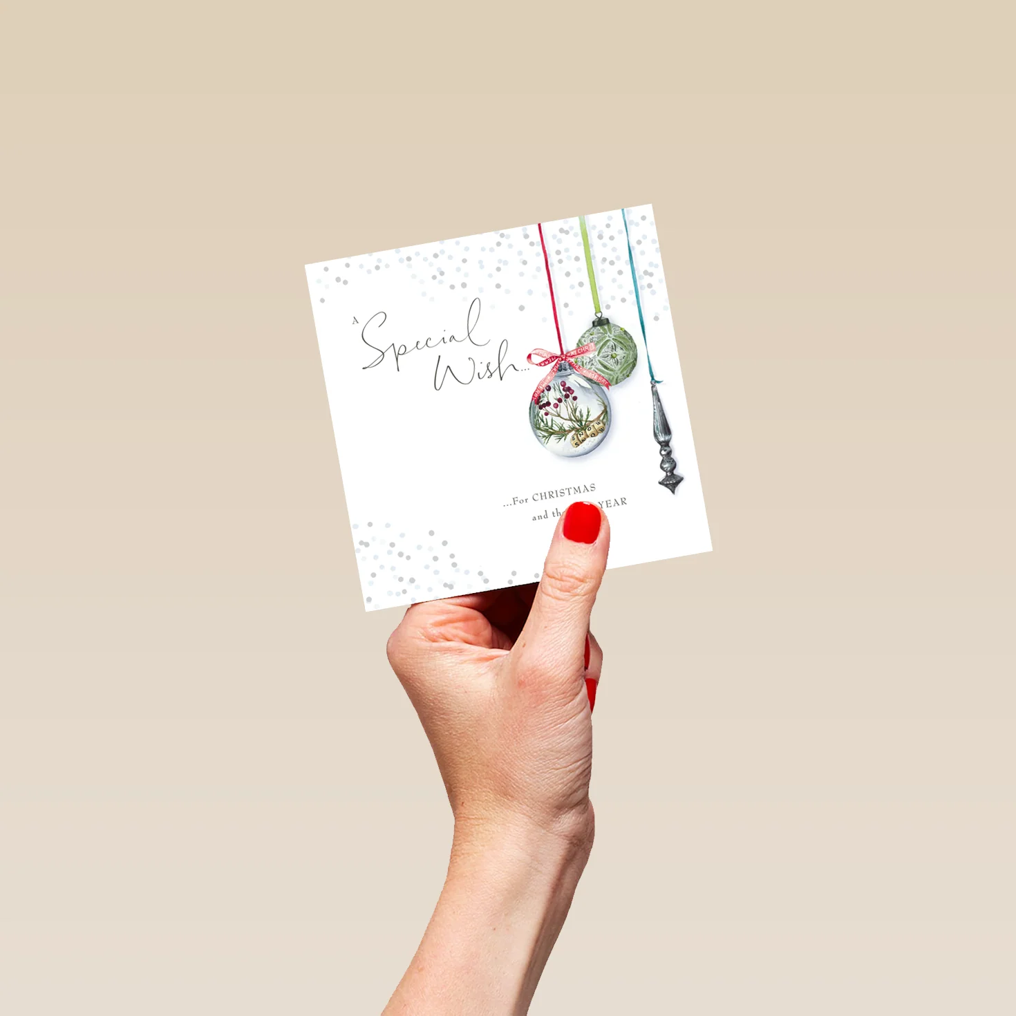 Personalised Traditional Lucy Cromwell Christmas Baubles Card - Image 4