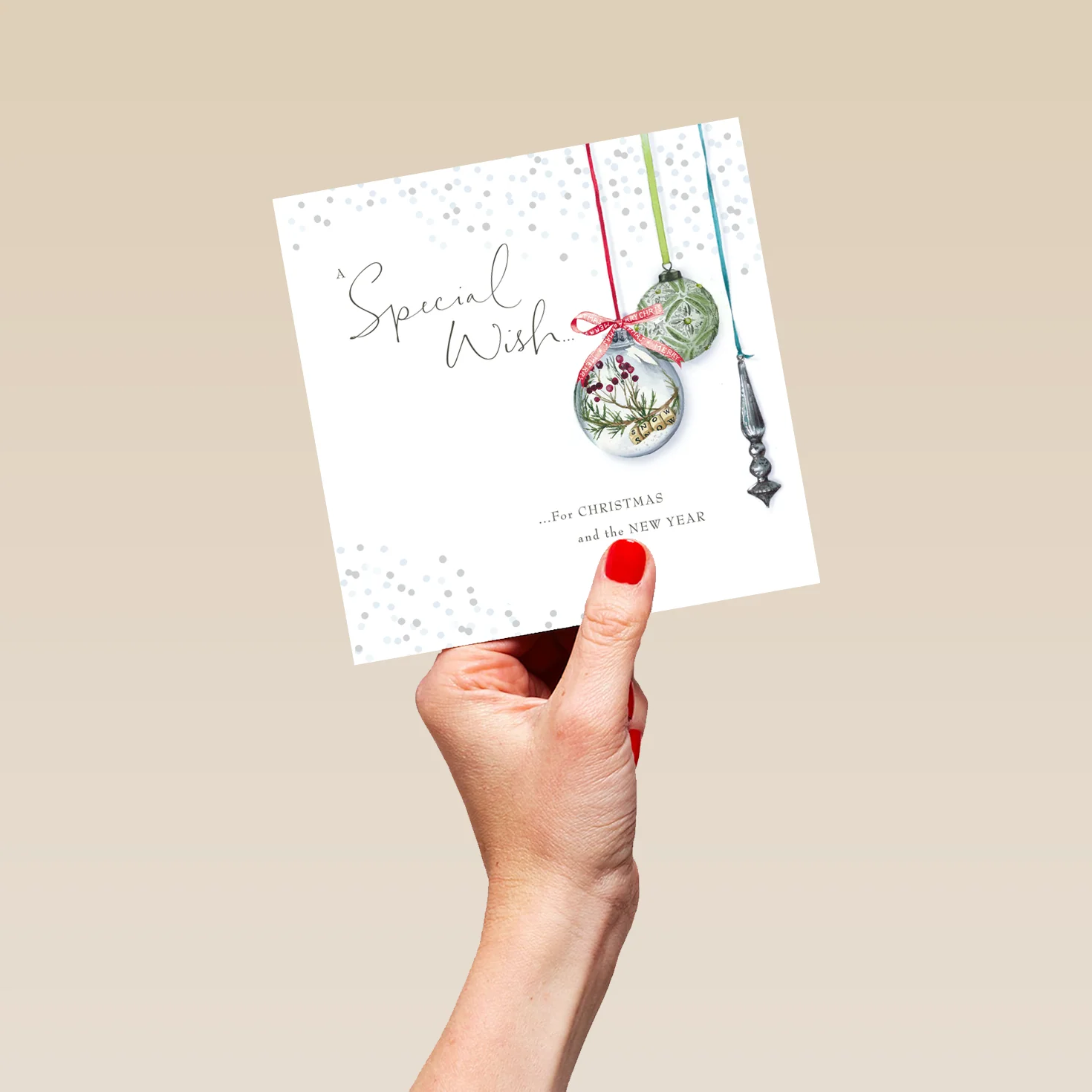 Personalised Traditional Lucy Cromwell Christmas Baubles Card - Image 5