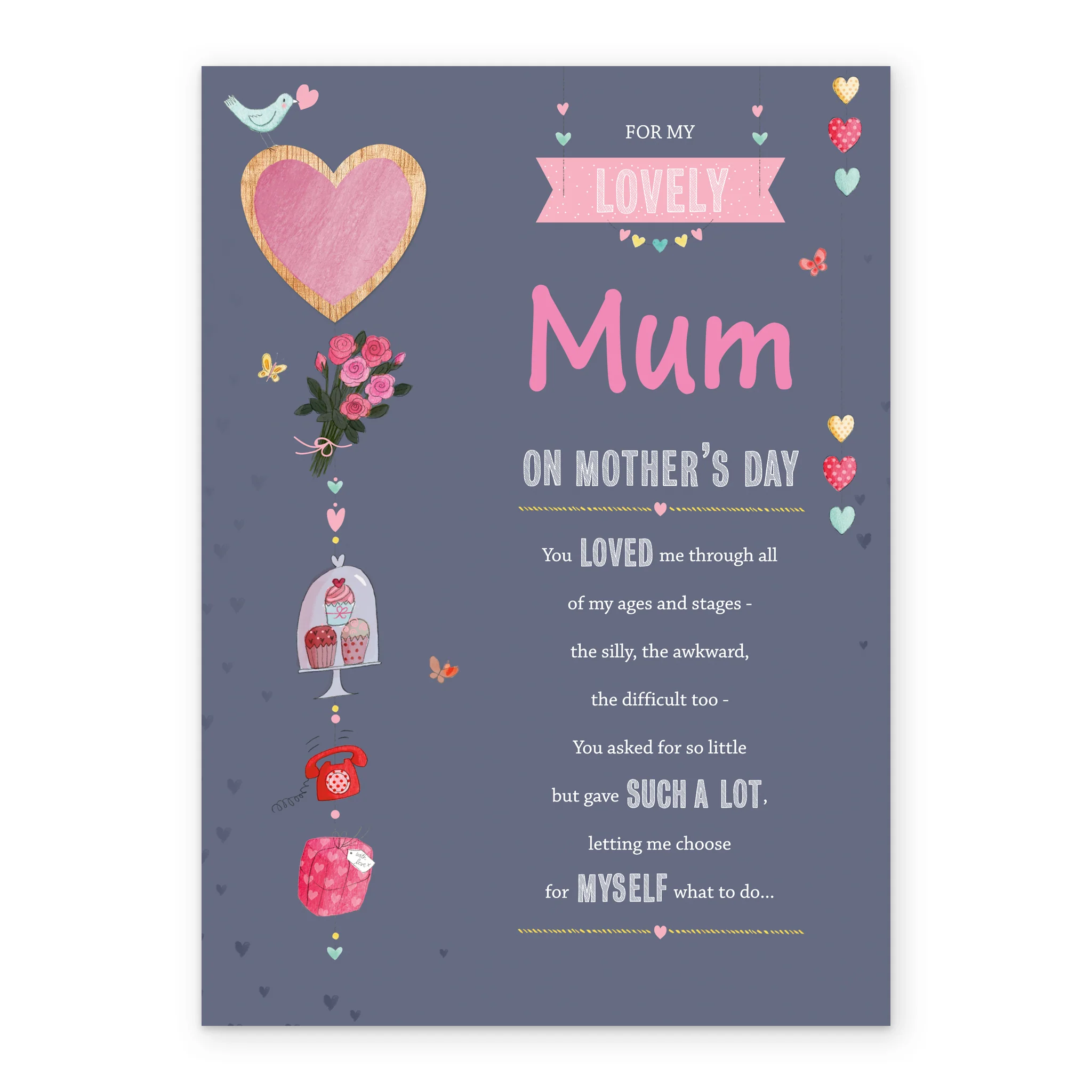 Personalised Traditional Poem Love Hearts Mother's Day Card For Mum - Image 2