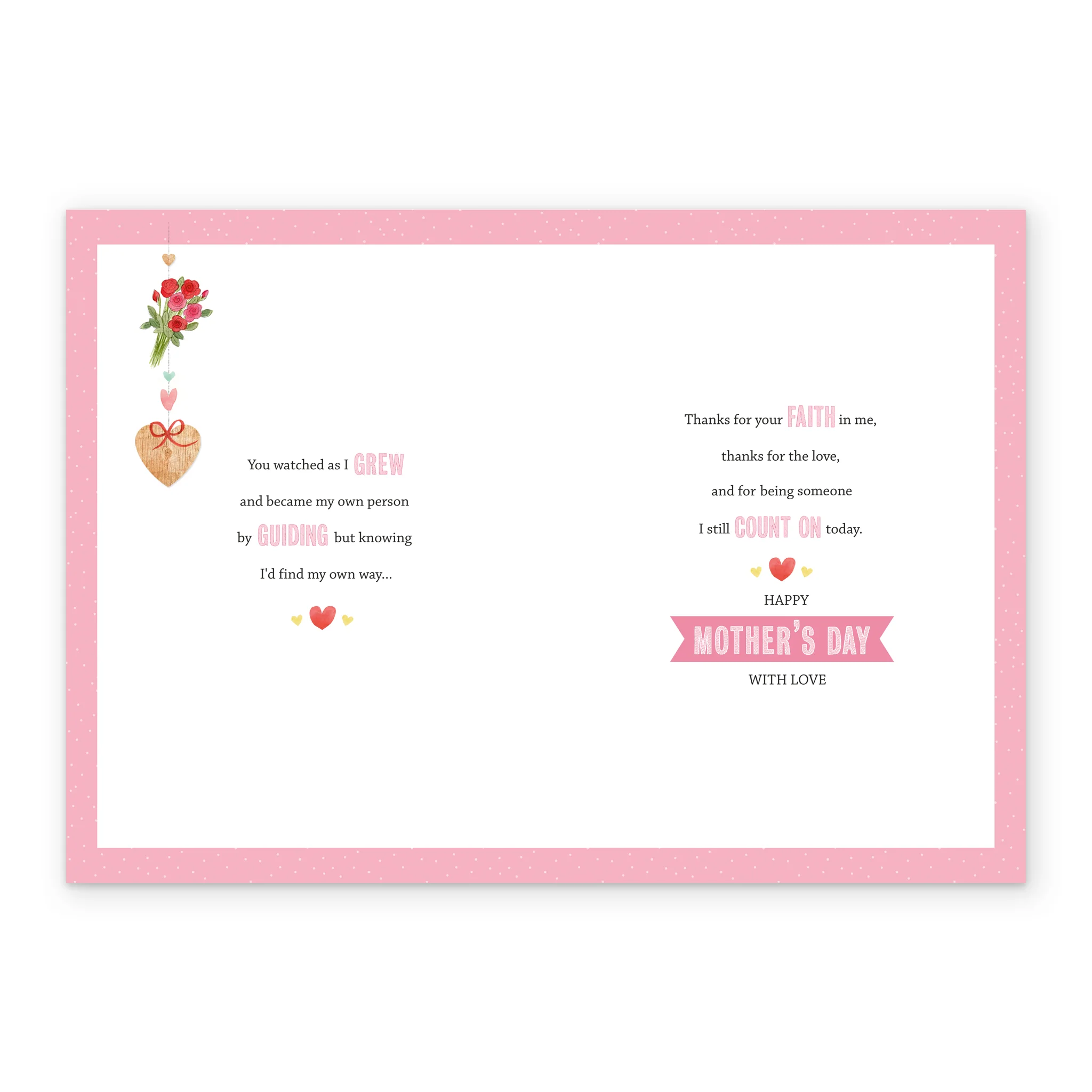 Personalised Traditional Poem Love Hearts Mother's Day Card For Mum - Image 3