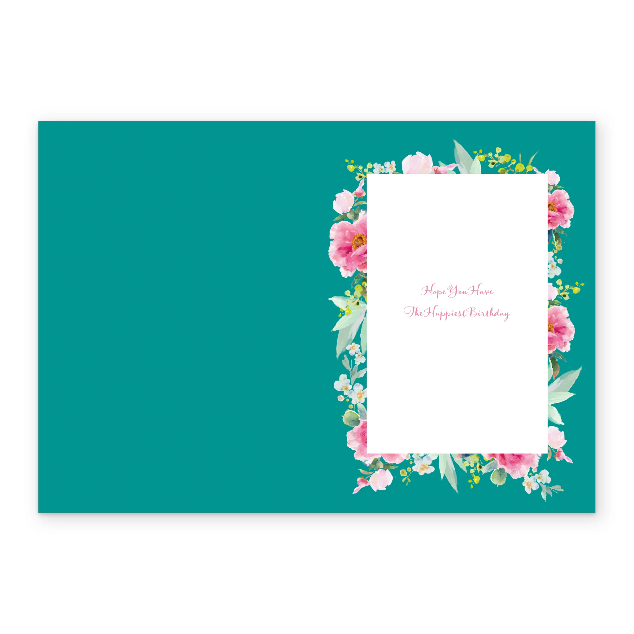 Personalised Traditional Teal Floral Birthday Card For Niece - Image 3