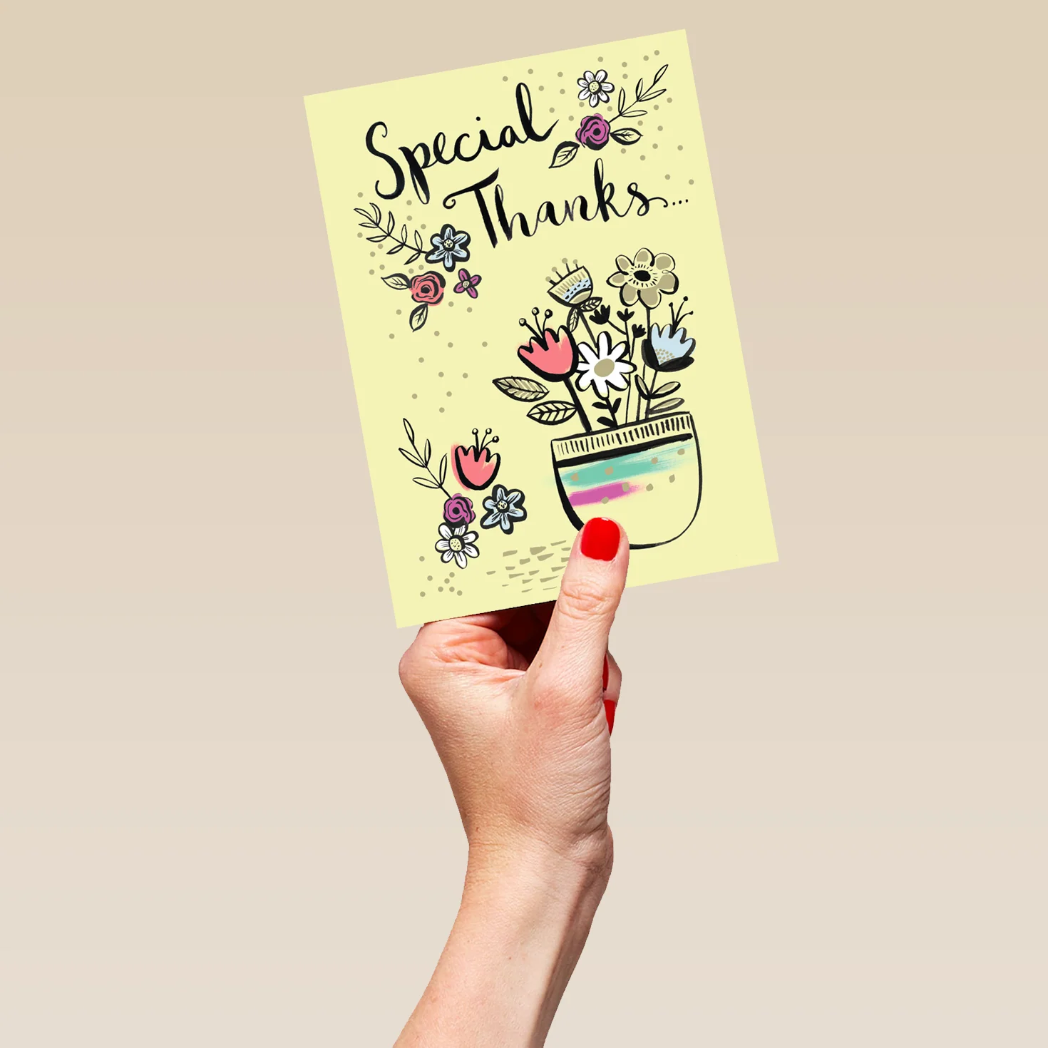 Personalised Traditional Thank You Flower Vase Card - Image 5