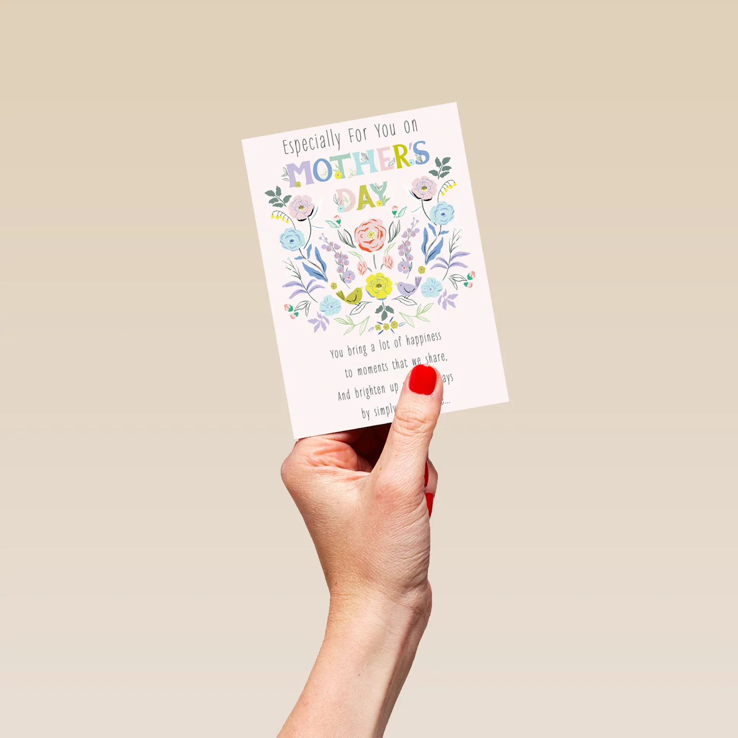 Personalised Traditional Verse Colourful Flowers Mother's Day Card - Image 4