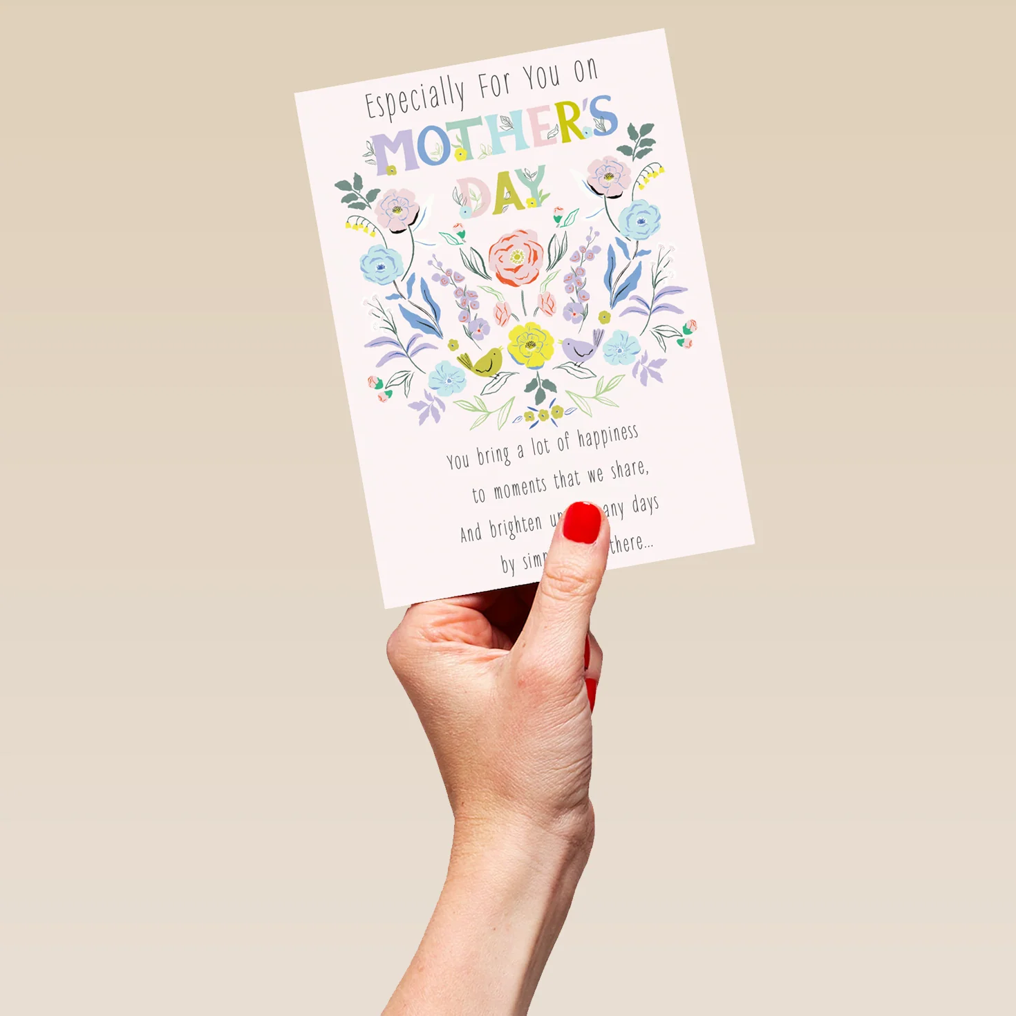 Personalised Traditional Verse Colourful Flowers Mother's Day Card - Image 5