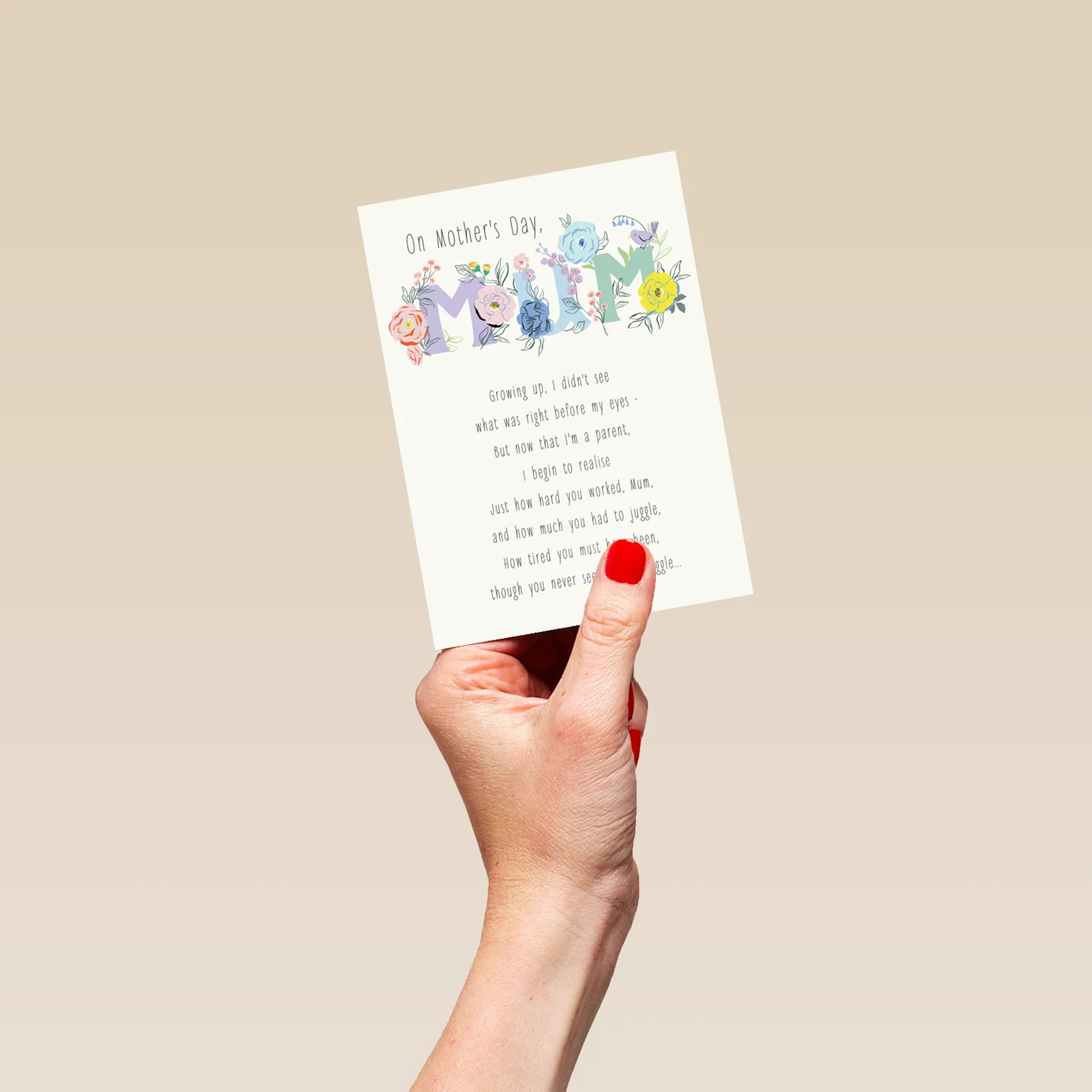 Personalised Traditional Verse Floral Mother's Day Card For Mum - Image 4