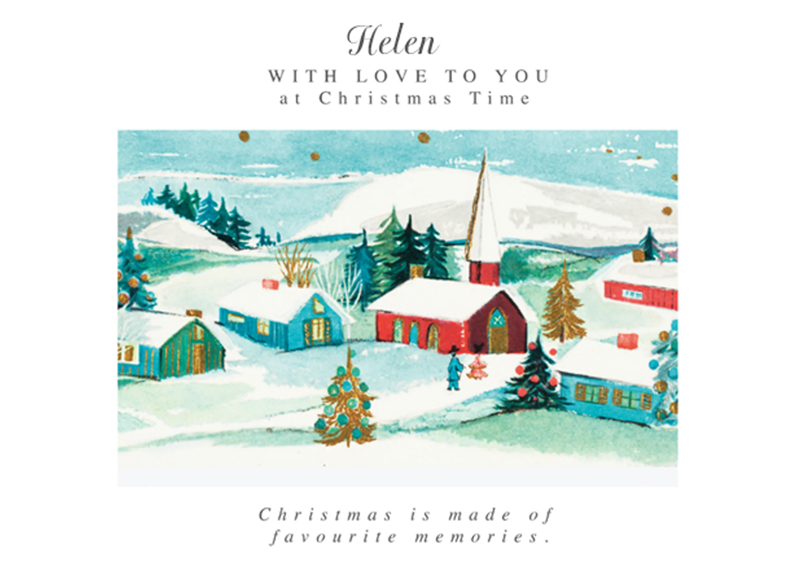 Personalised Traditional Winter Scene Christmas Card