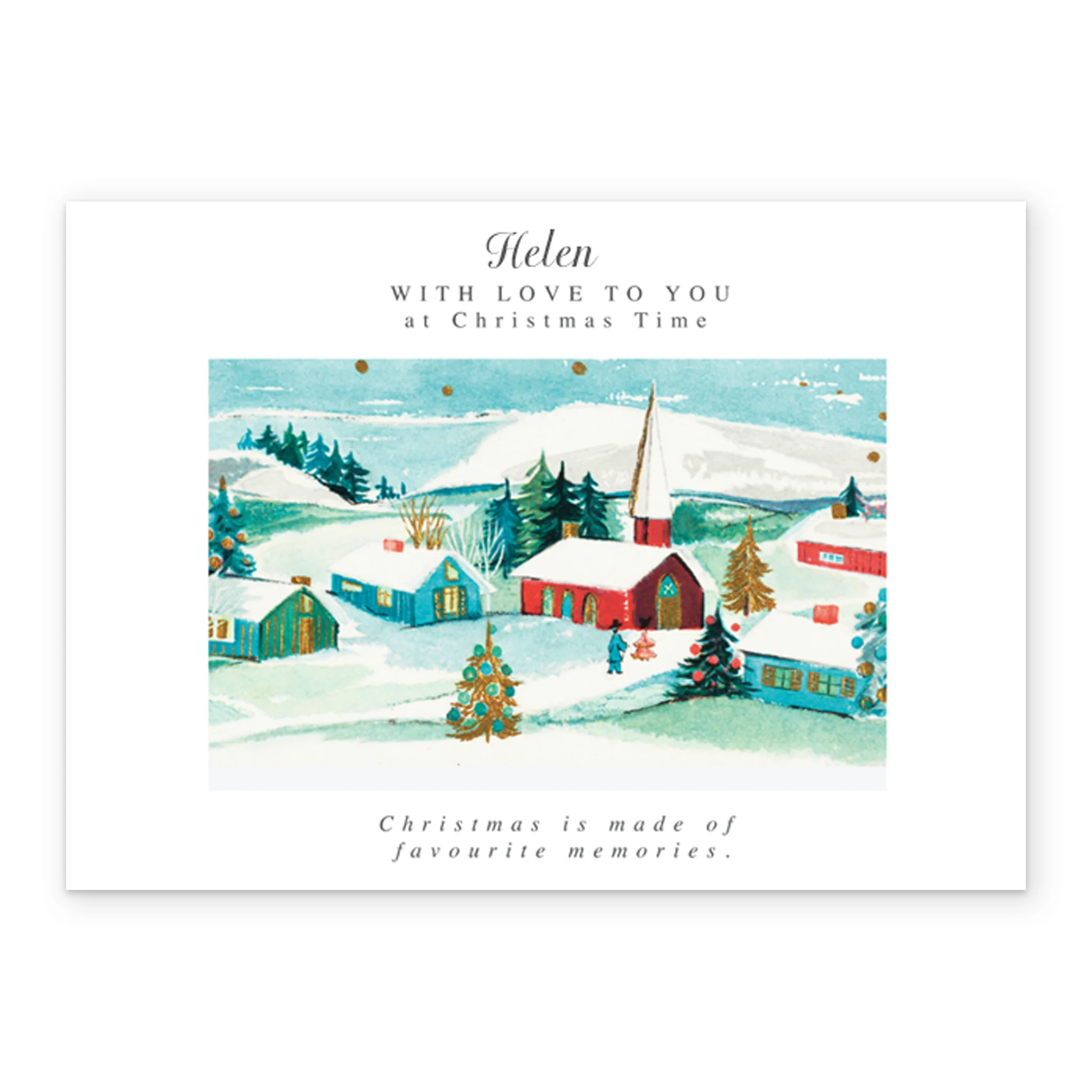 Personalised Traditional Winter Scene Christmas Card - Image 2