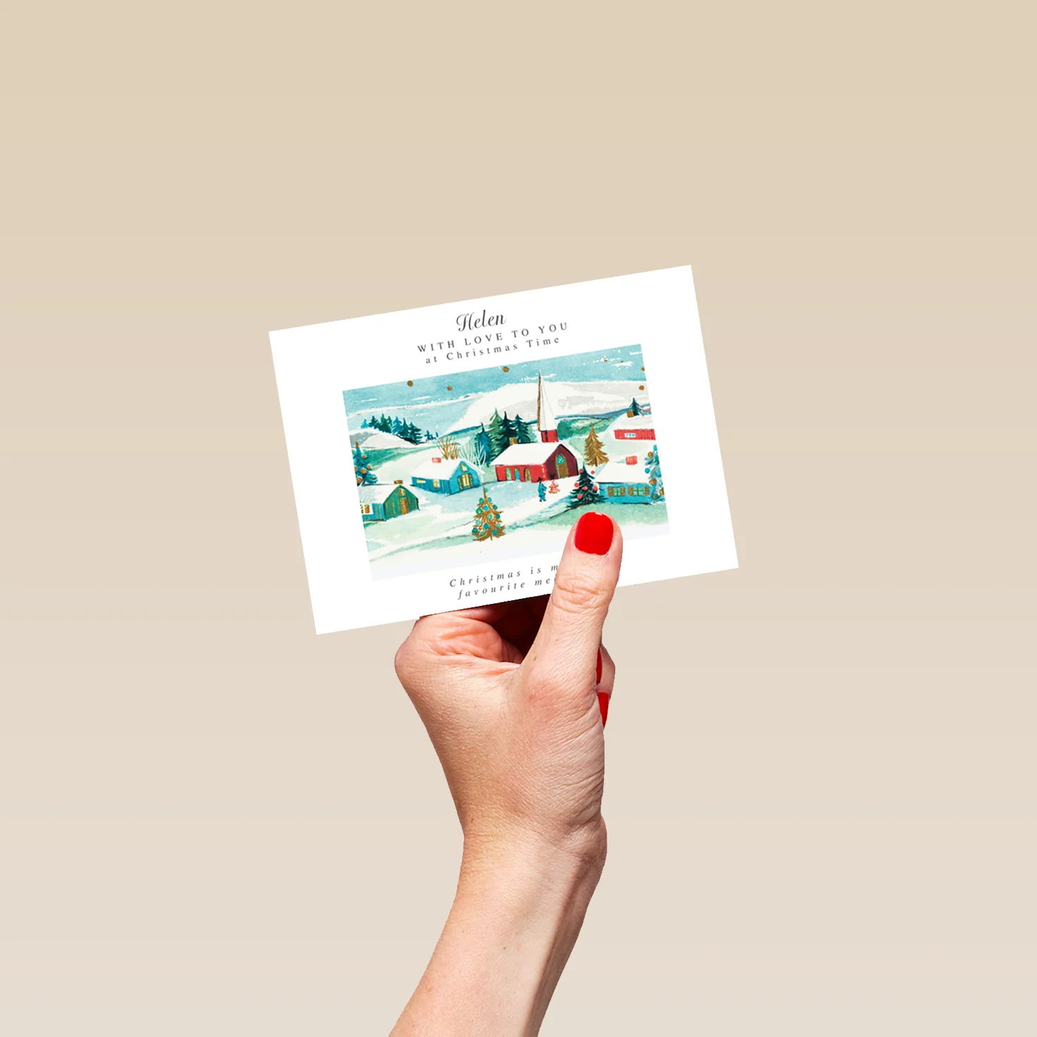 Personalised Traditional Winter Scene Christmas Card - Image 4