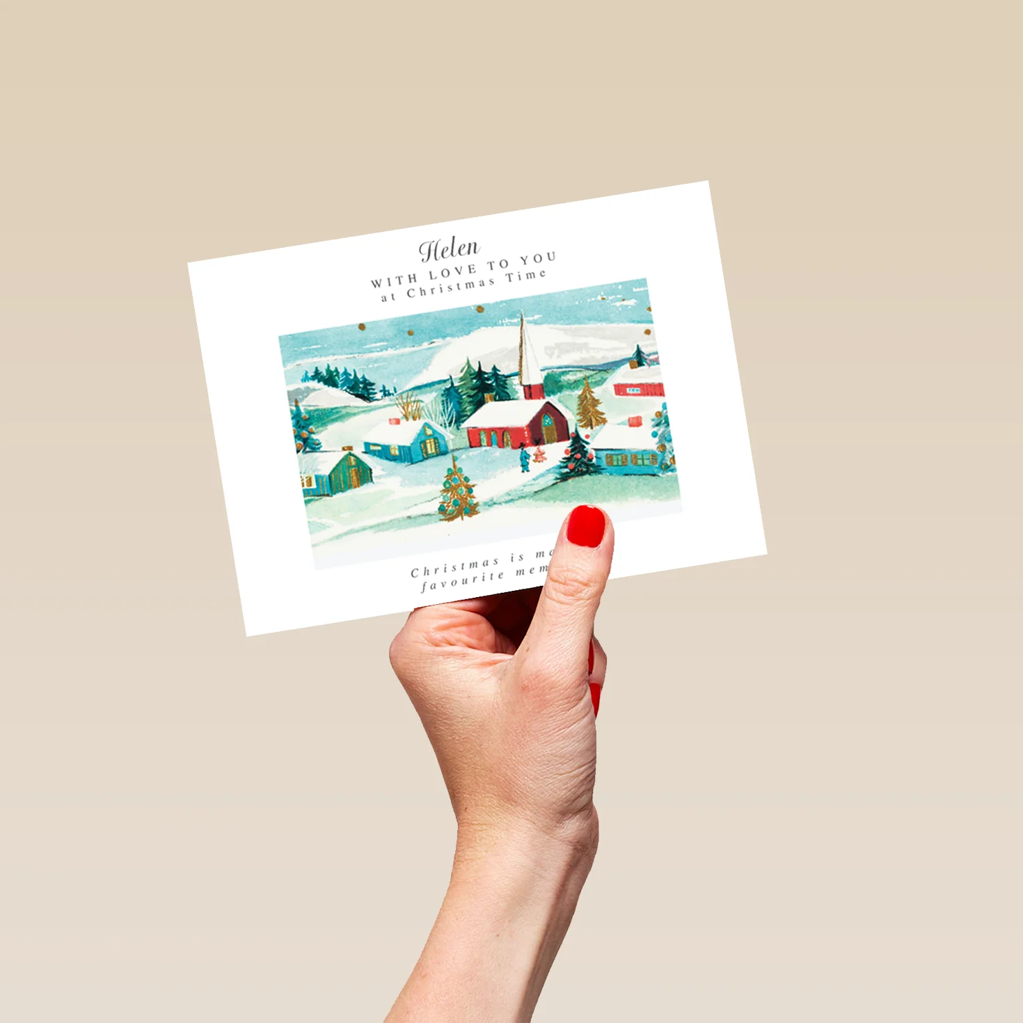Personalised Traditional Winter Scene Christmas Card - Image 5