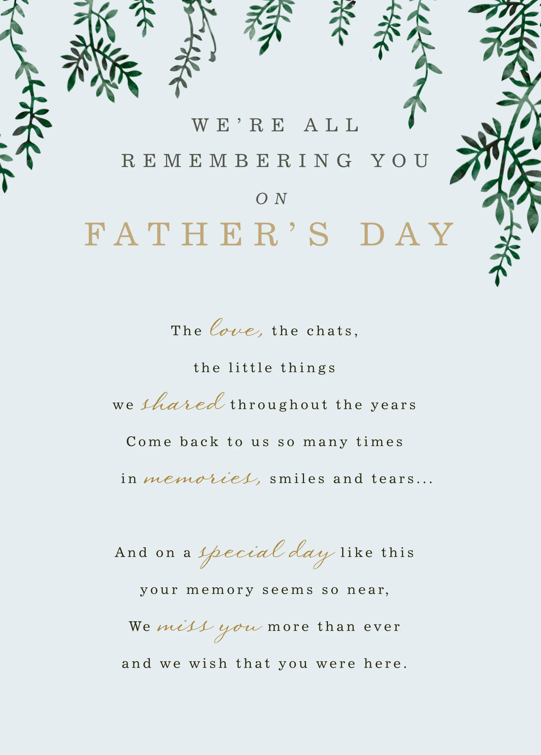 Personalised Traditional Written Verse Father's Day Card For Dad