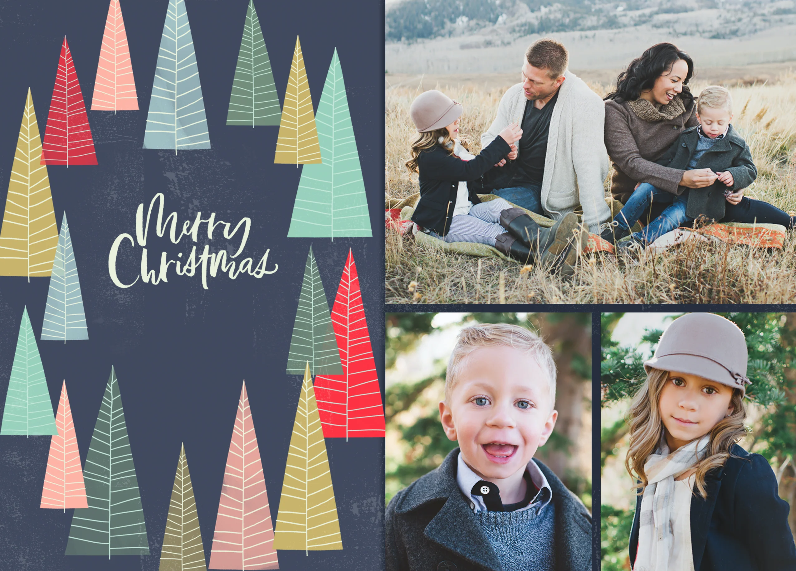 Personalised Tree Collage Christmas Photo Upload Card