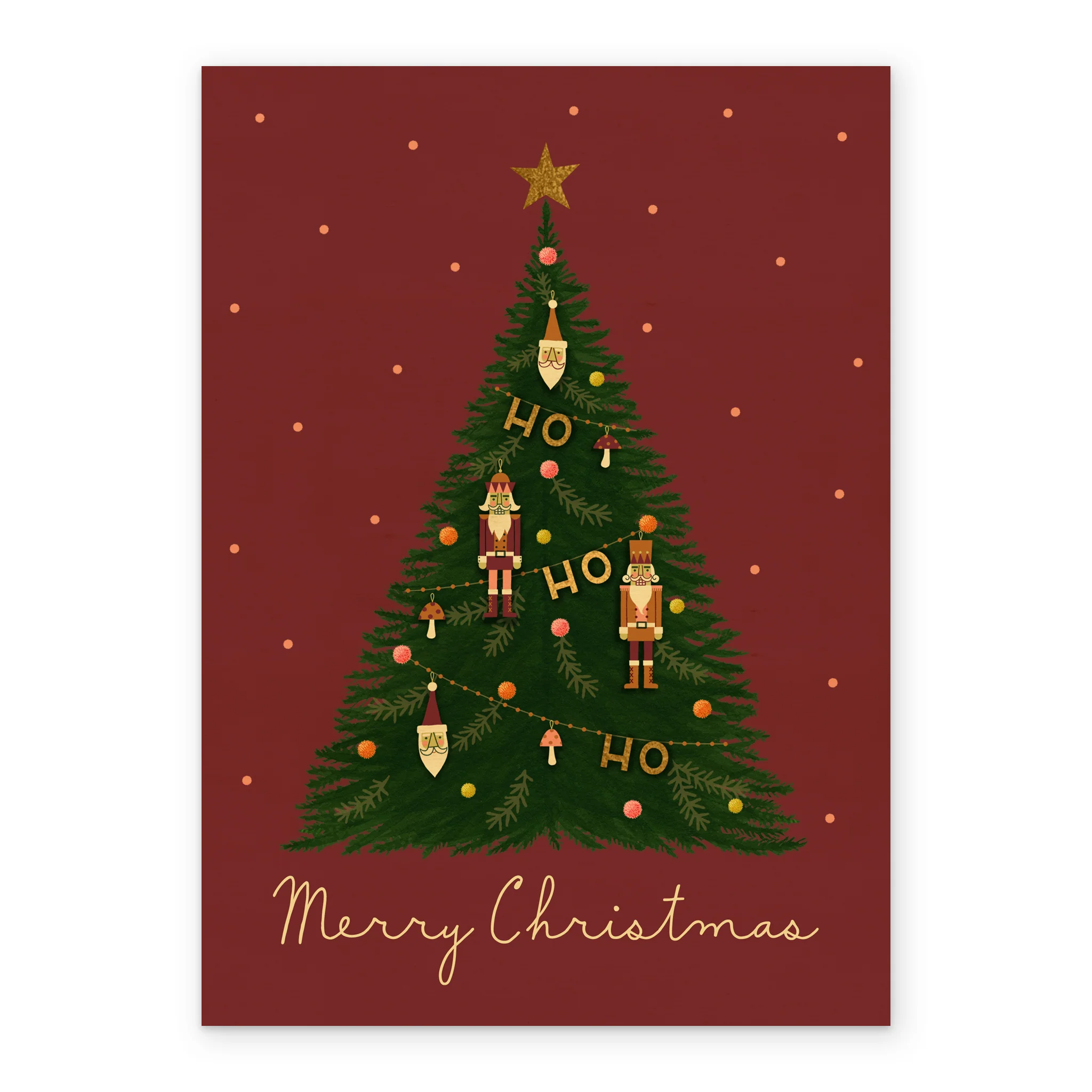 Personalised Tree & Nutcrackers Christmas Card - Image 2