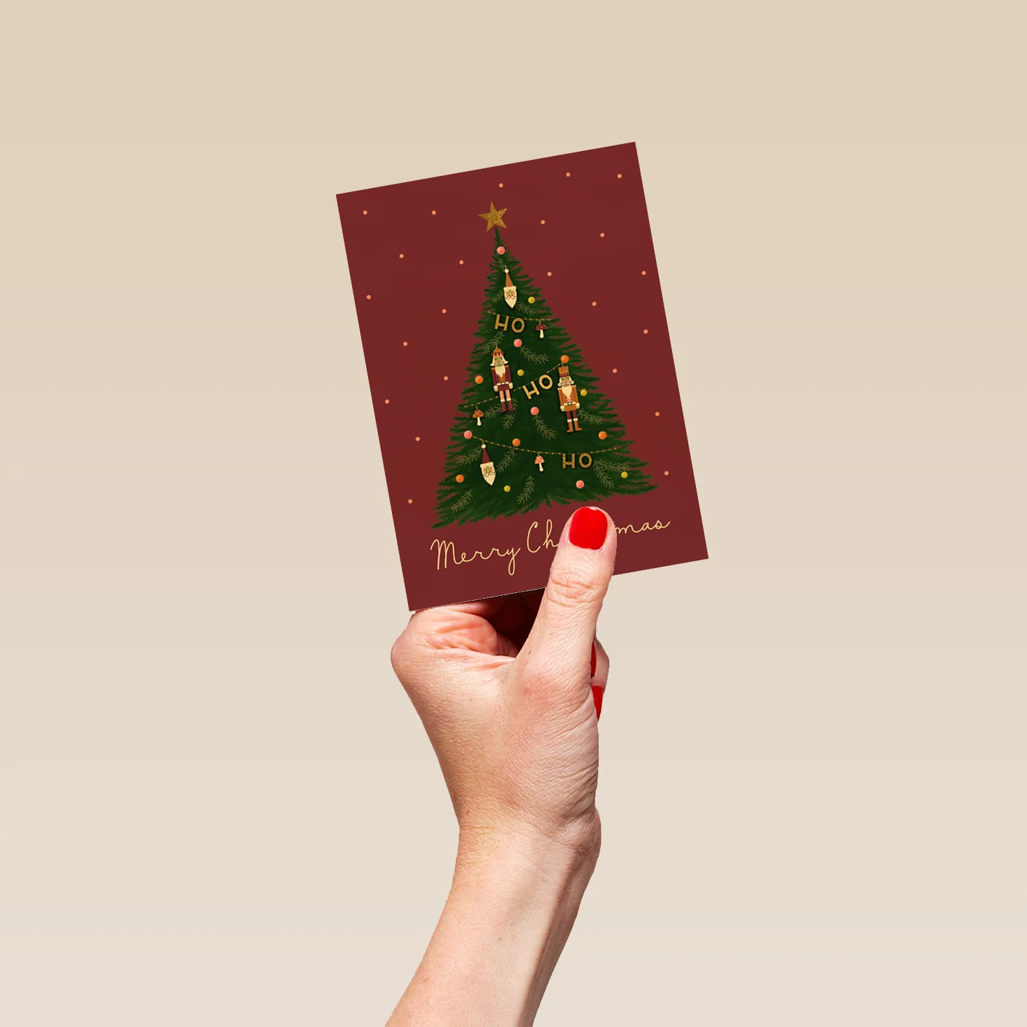 Personalised Tree & Nutcrackers Christmas Card - Image 4