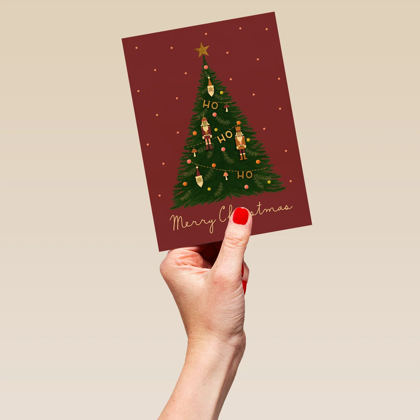 Personalised Tree & Nutcrackers Christmas Card - Image 5