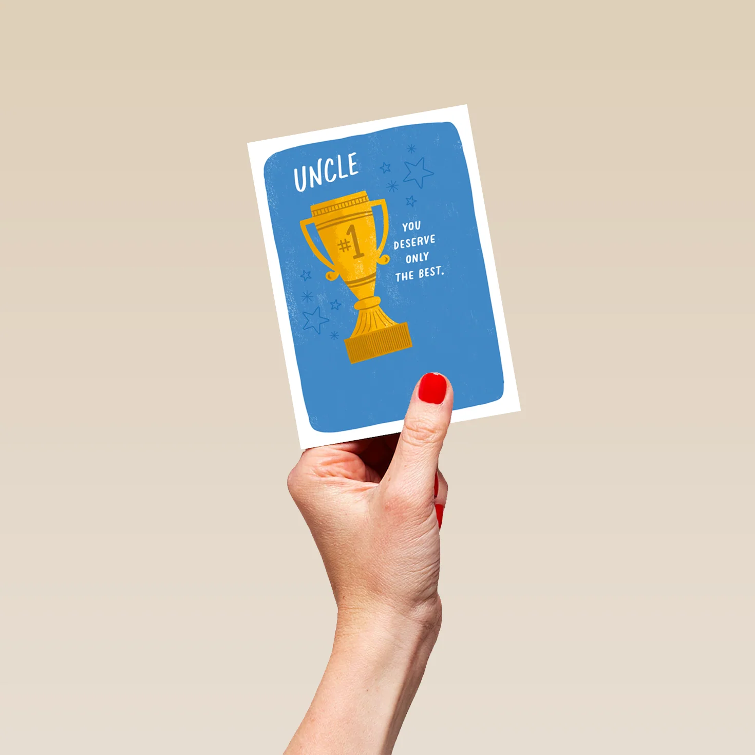 Personalised Trophy Design Father's Day Card for Uncle - Image 4