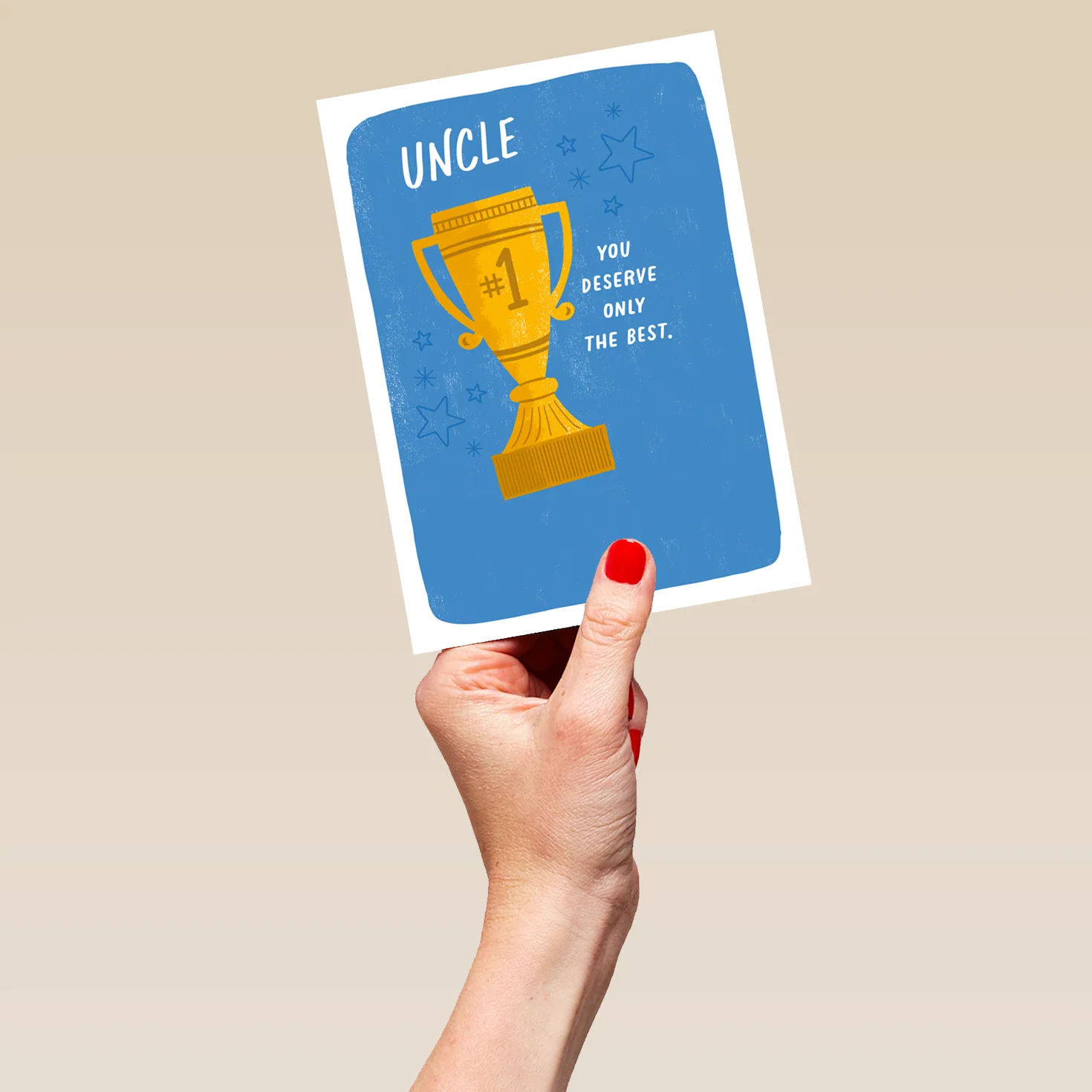 Personalised Trophy Design Father's Day Card for Uncle - Image 5