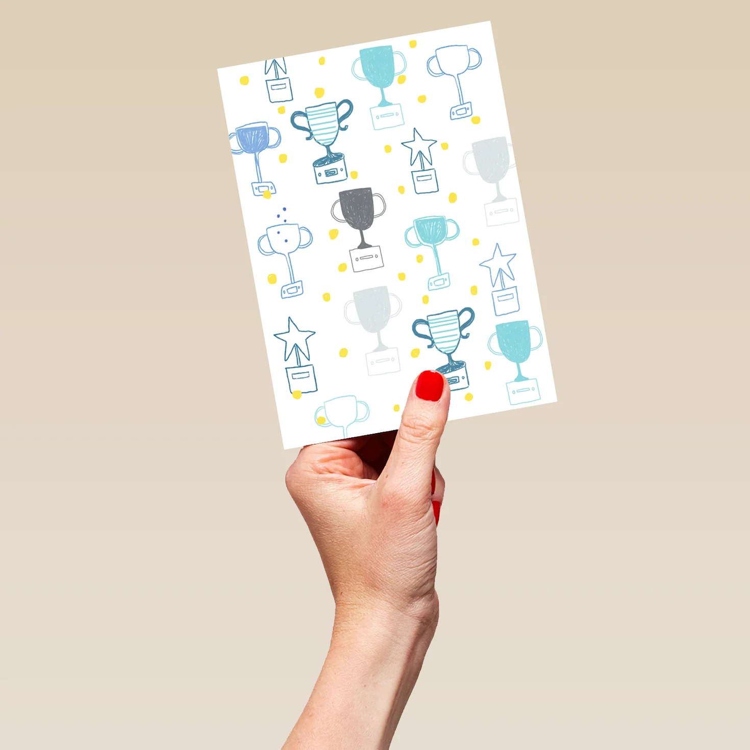 Personalised Trophy Pattern Father's Day Card - Image 5
