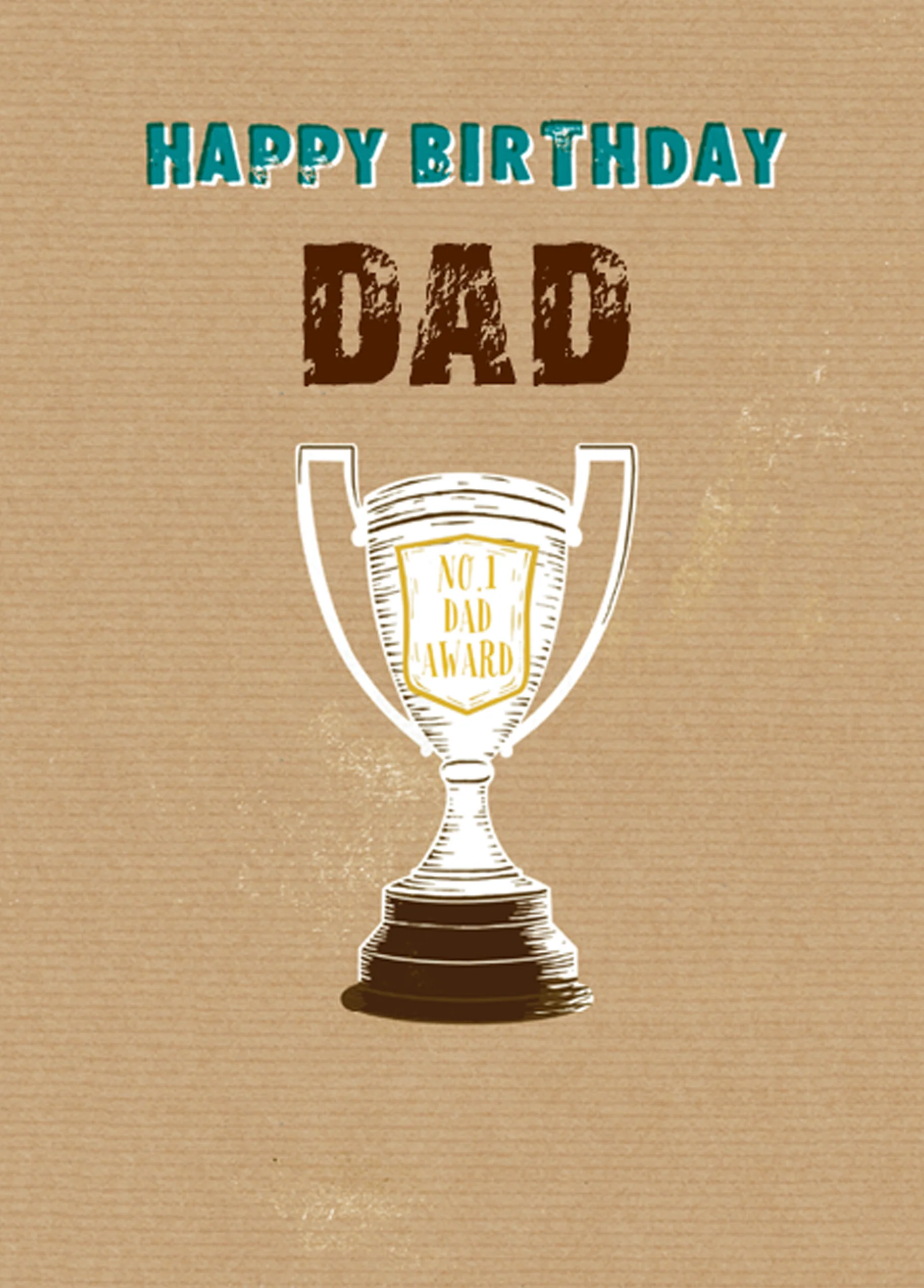 Personalised Trophy With Text Dad Card
