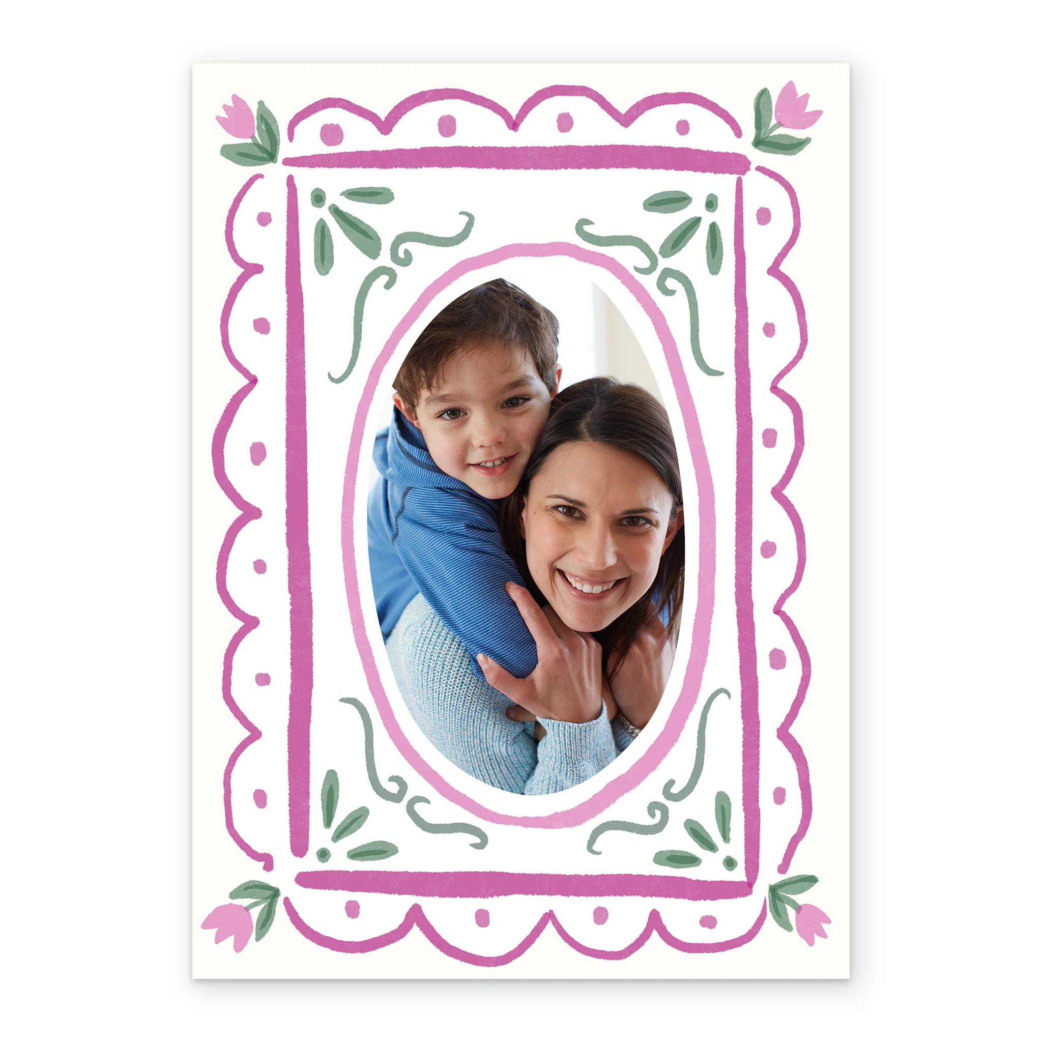 Personalised 'Tulip Frame' Photo Upload Mum Birthday Card - Image 2