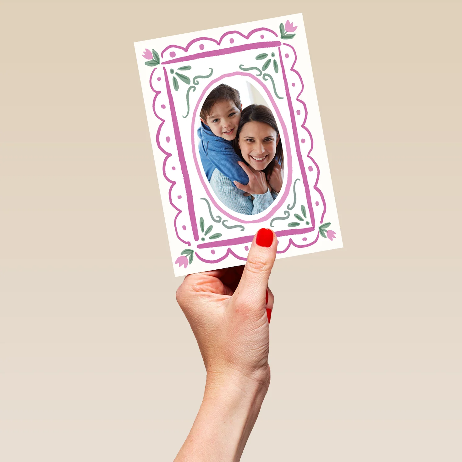 Personalised 'Tulip Frame' Photo Upload Mum Birthday Card - Image 5