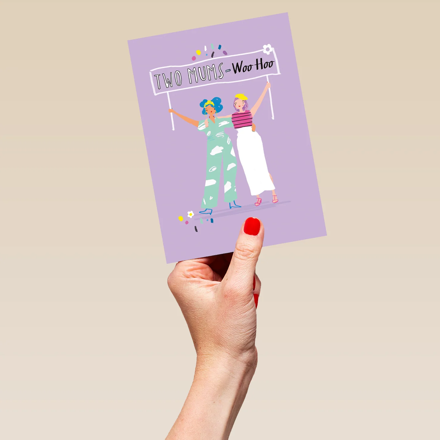 Personalised Two Mums Woo Hoo Mother's Day Card - Image 5
