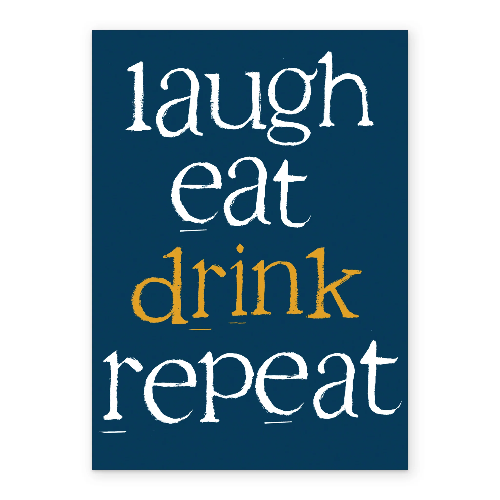 Personalised Typographic Funny Laugh Eat Drink Birthday Card - Image 2