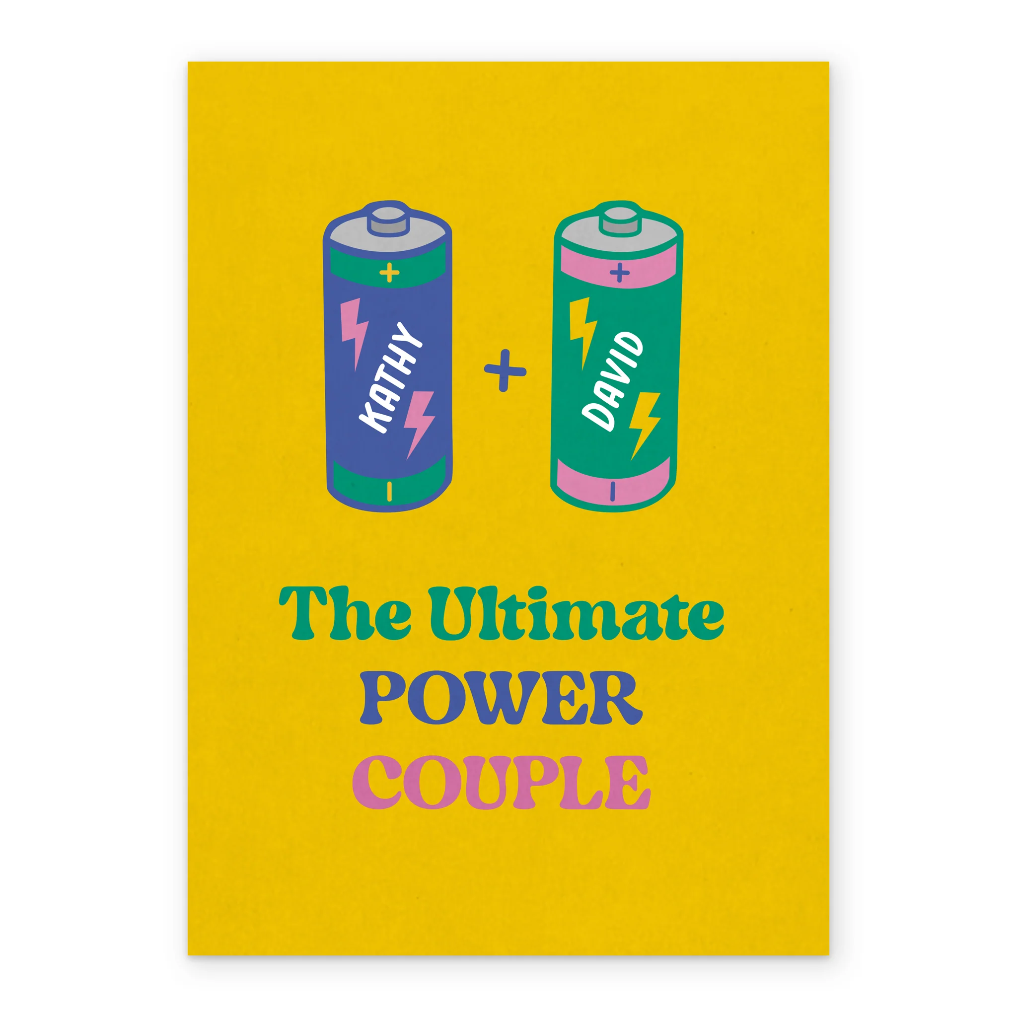 Personalised 'Ultimate Power Couple' Illustrated Anniversary Card - Image 2
