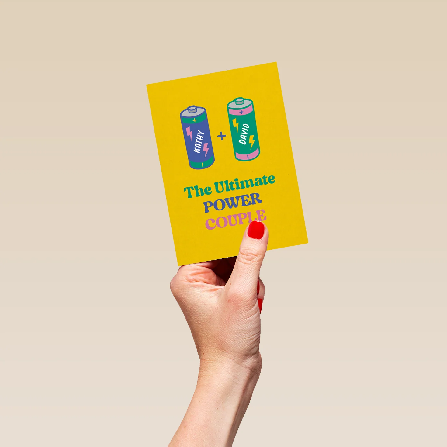 Personalised 'Ultimate Power Couple' Illustrated Anniversary Card - Image 4