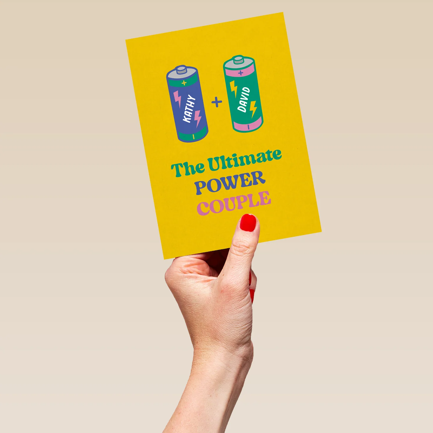 Personalised 'Ultimate Power Couple' Illustrated Anniversary Card - Image 5