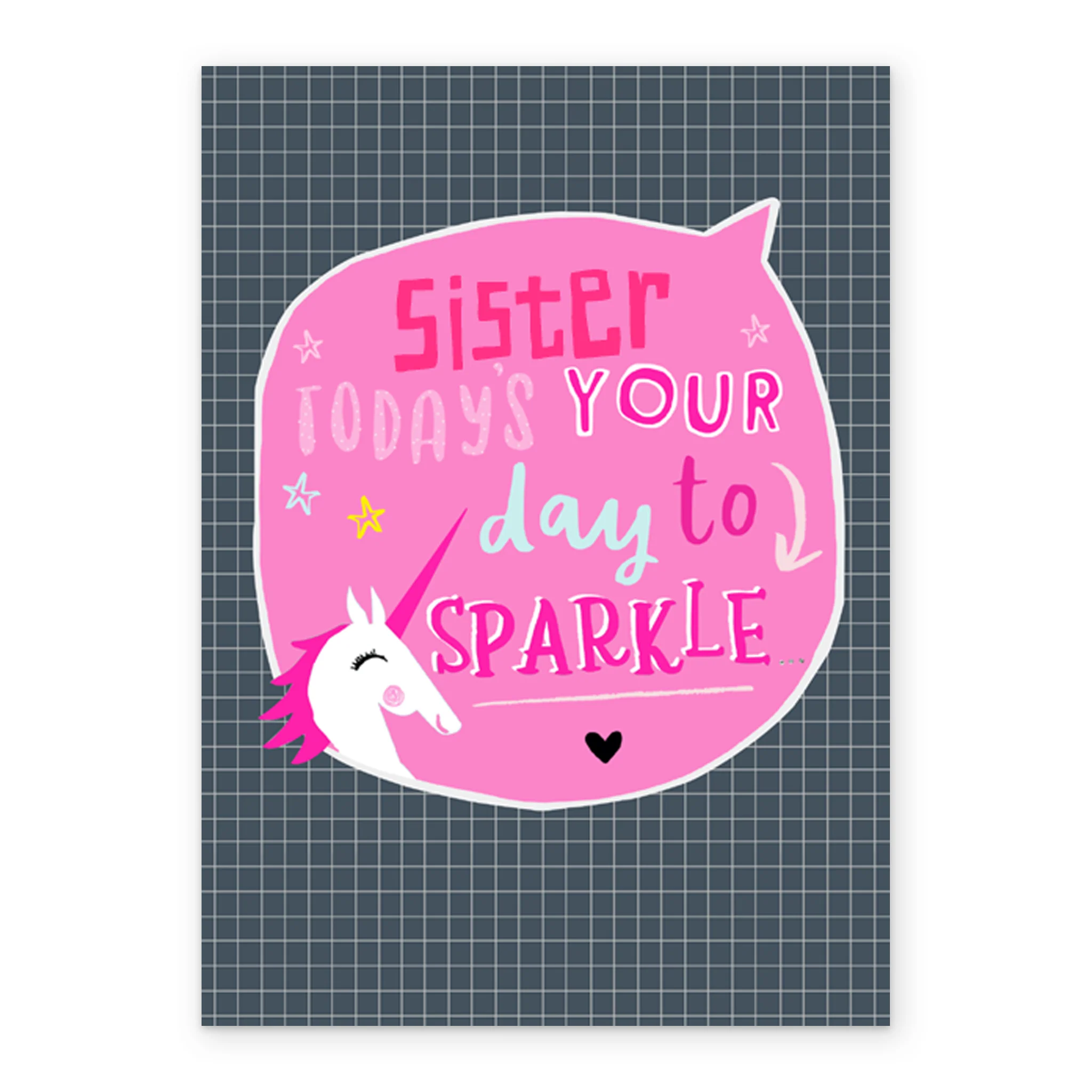 Personalised Unicorn Design Sister Card - Image 2