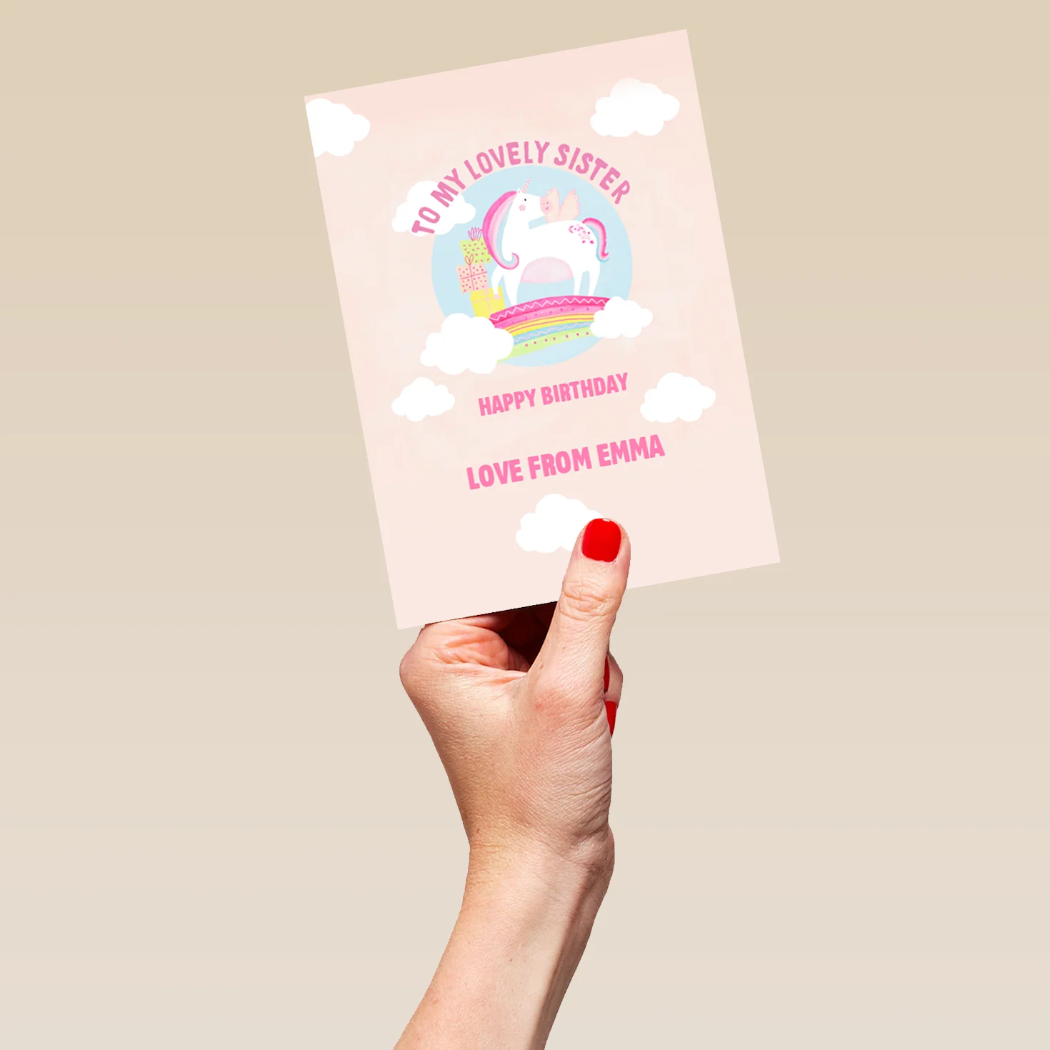 Personalised Unicorn Rainbow Birthday Card For Sister - Image 5