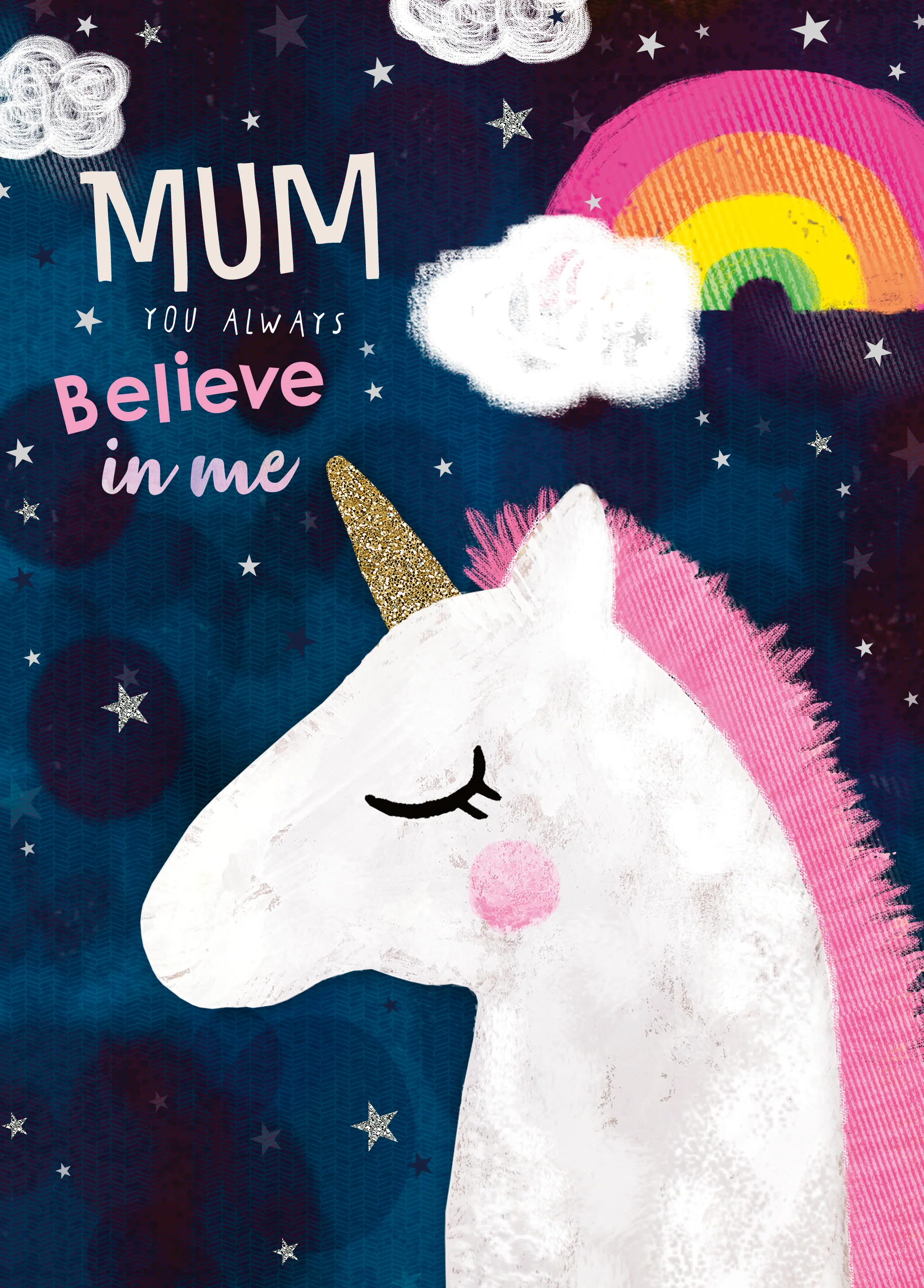 Personalised Unicorn Rainbow Mother's Day Card For Mum