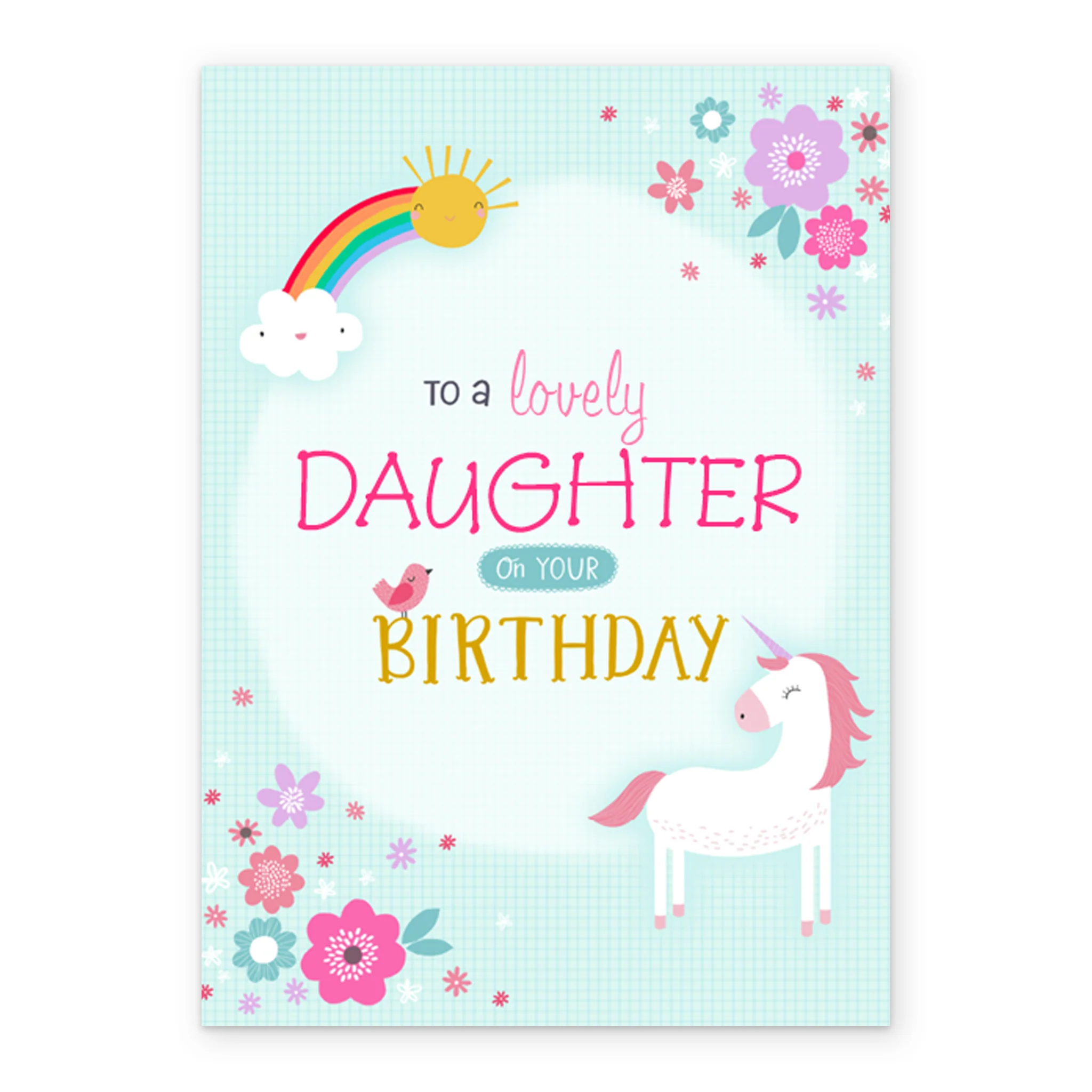 Personalised Unicorn & Sunshine Birthday Card For Daughter - Image 2