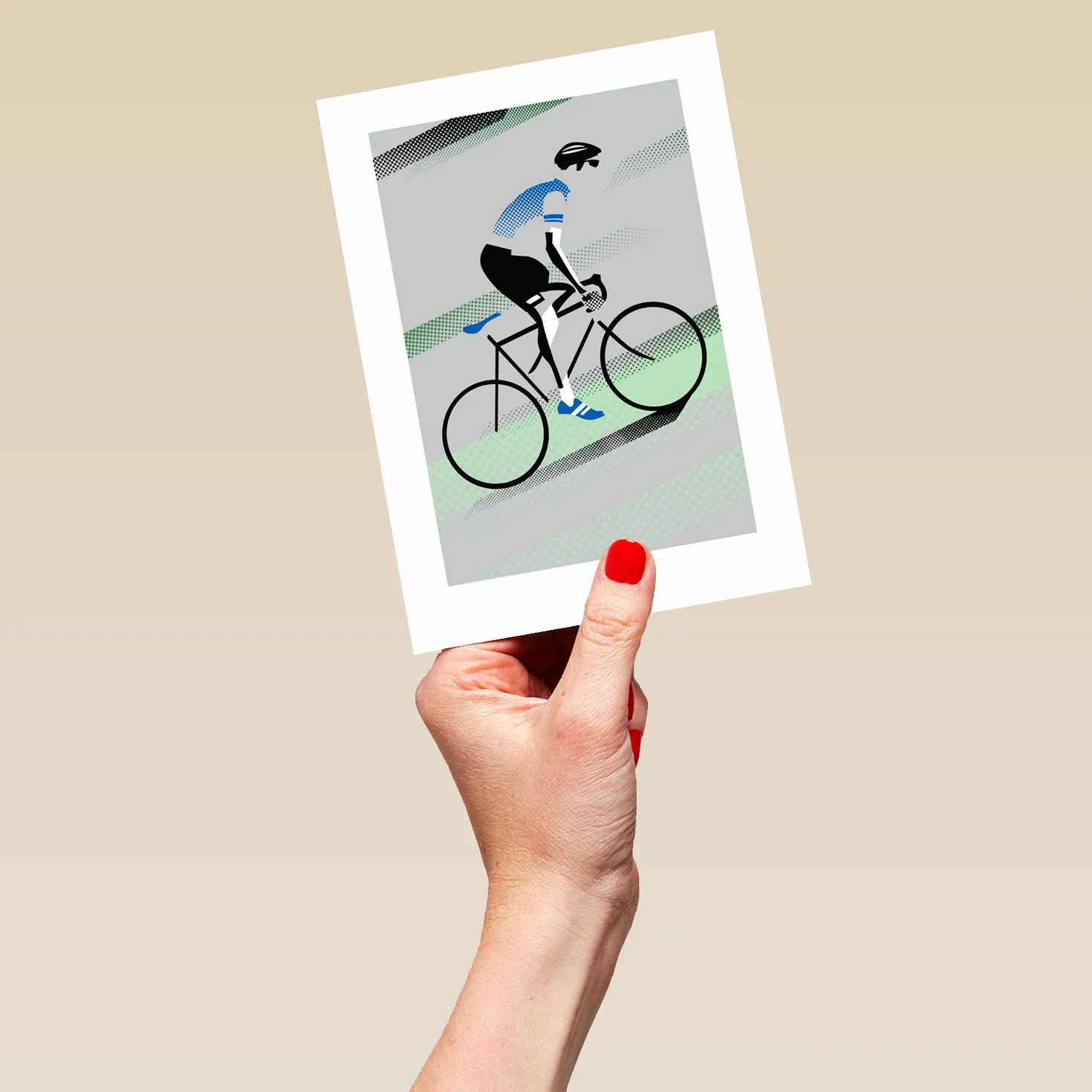 Personalised Uphill Cycling Illustration Card - Image 5