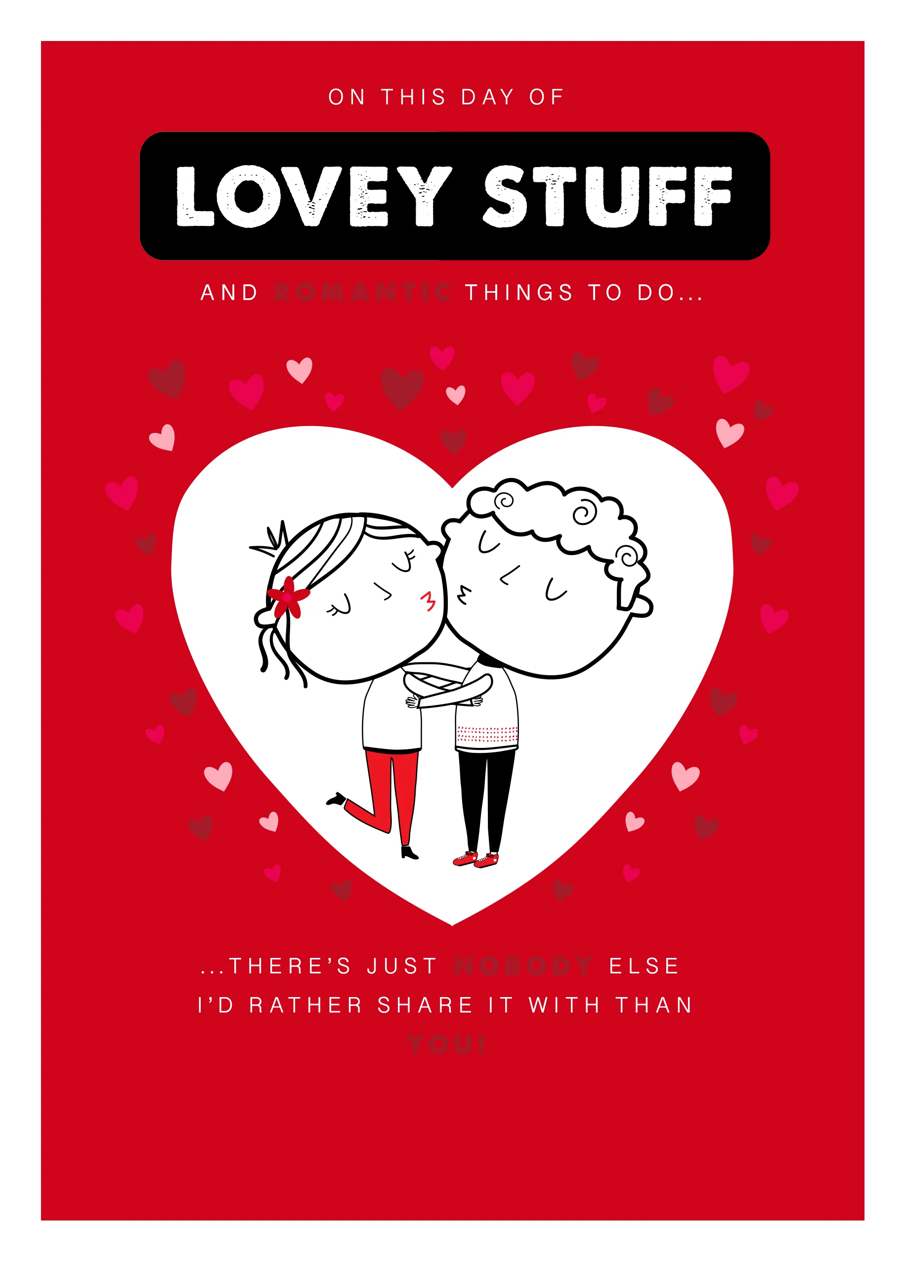 Personalised Valentine's Day Card - Cute Cartoon Style Design