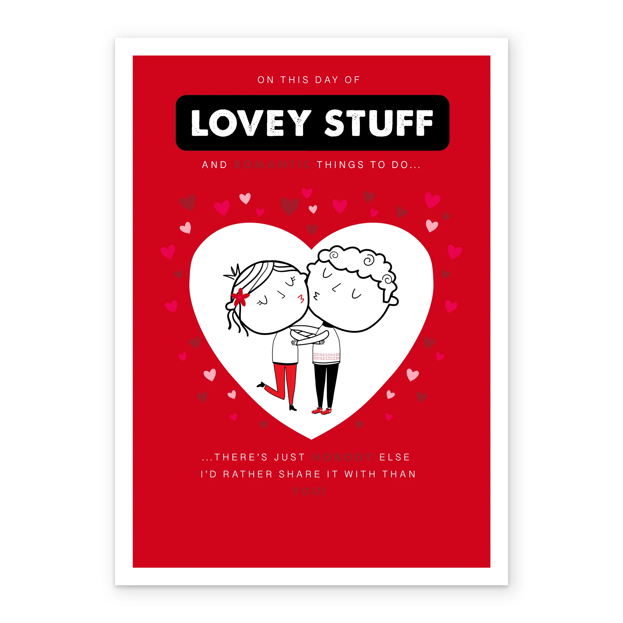 Personalised Valentine's Day Card - Cute Cartoon Style Design - Image 2