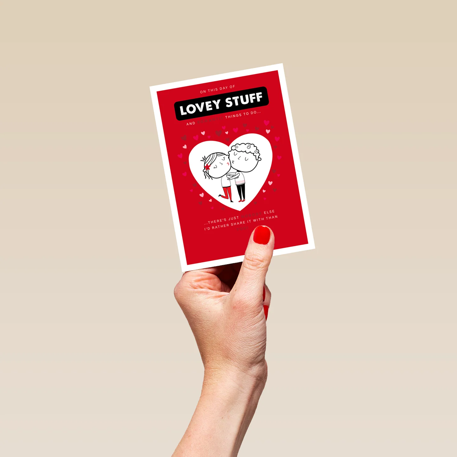 Personalised Valentine's Day Card - Cute Cartoon Style Design - Image 4