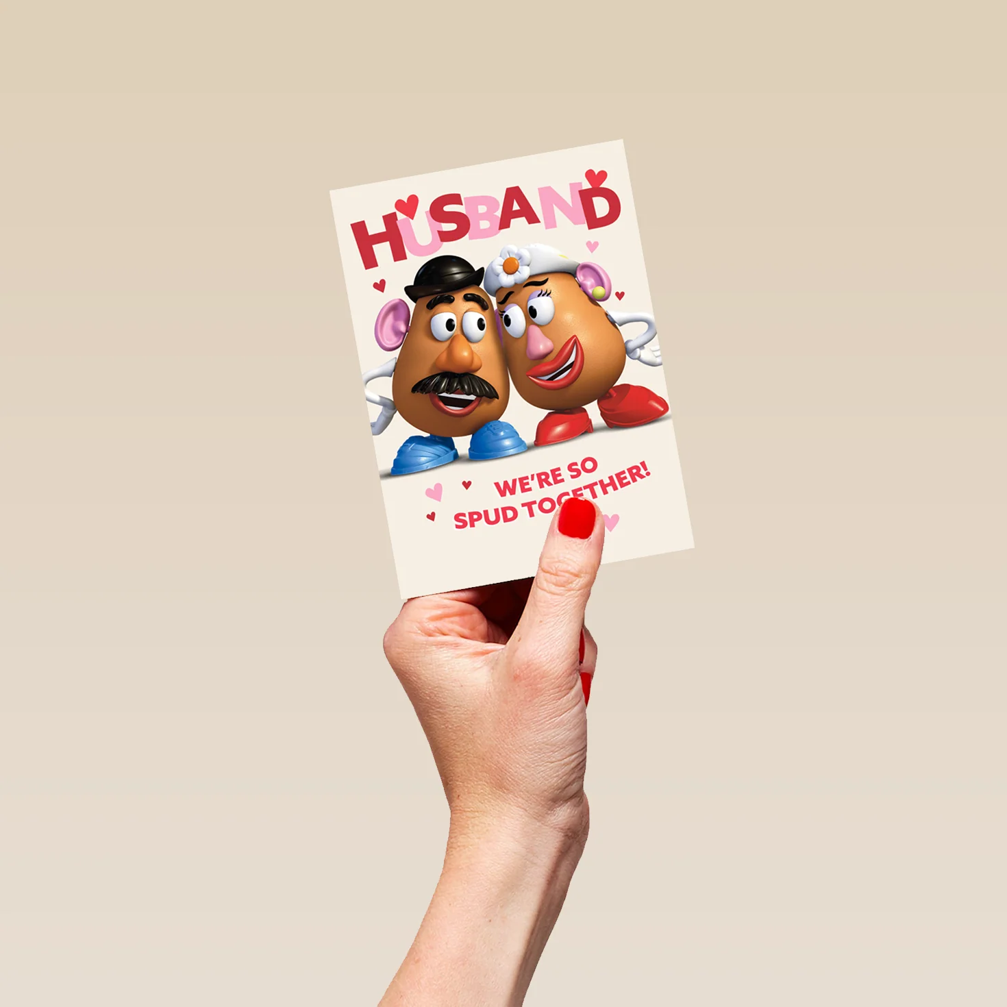 Personalised Valentine's Day Card For Husband - Fun Mr & Mrs Potato Head Design - Image 4