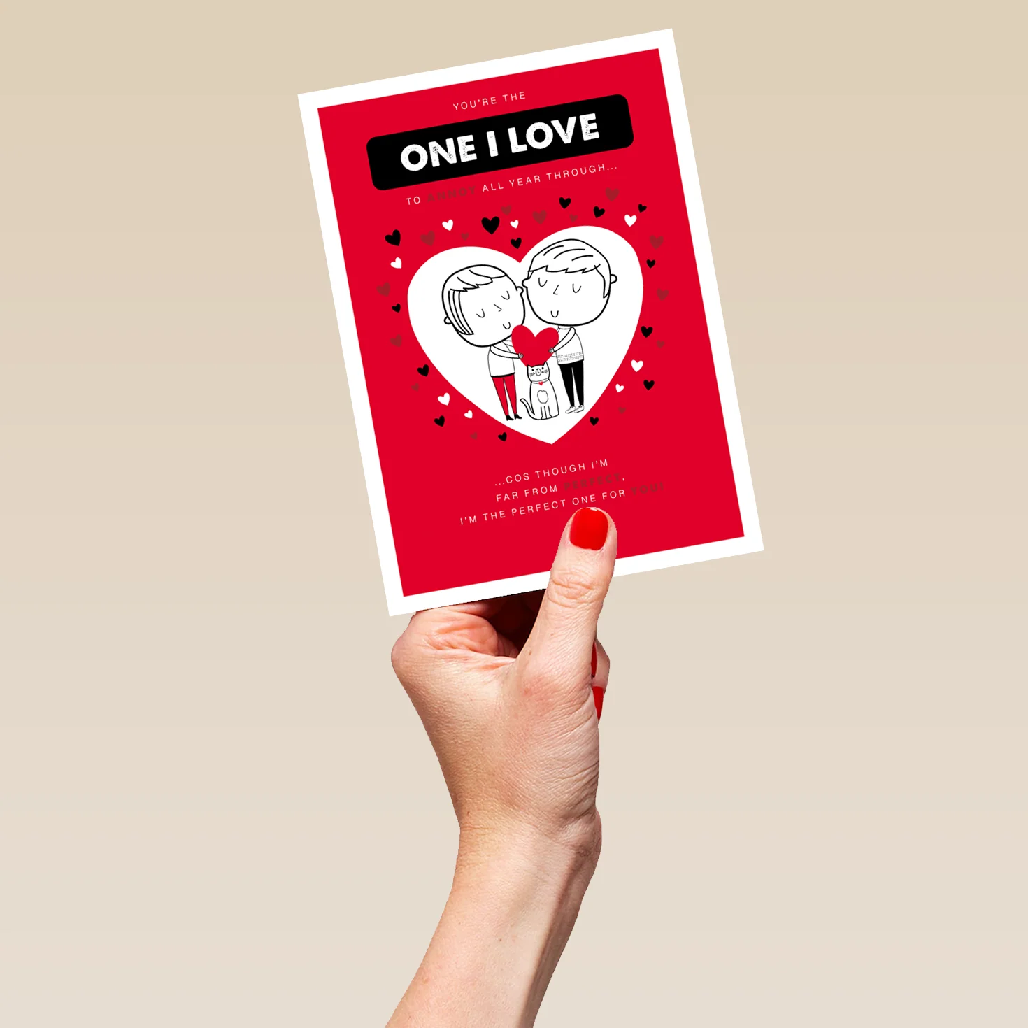 Personalised Valentine's Day Card For One I Love - Cute Cartoon Style Design - Image 5