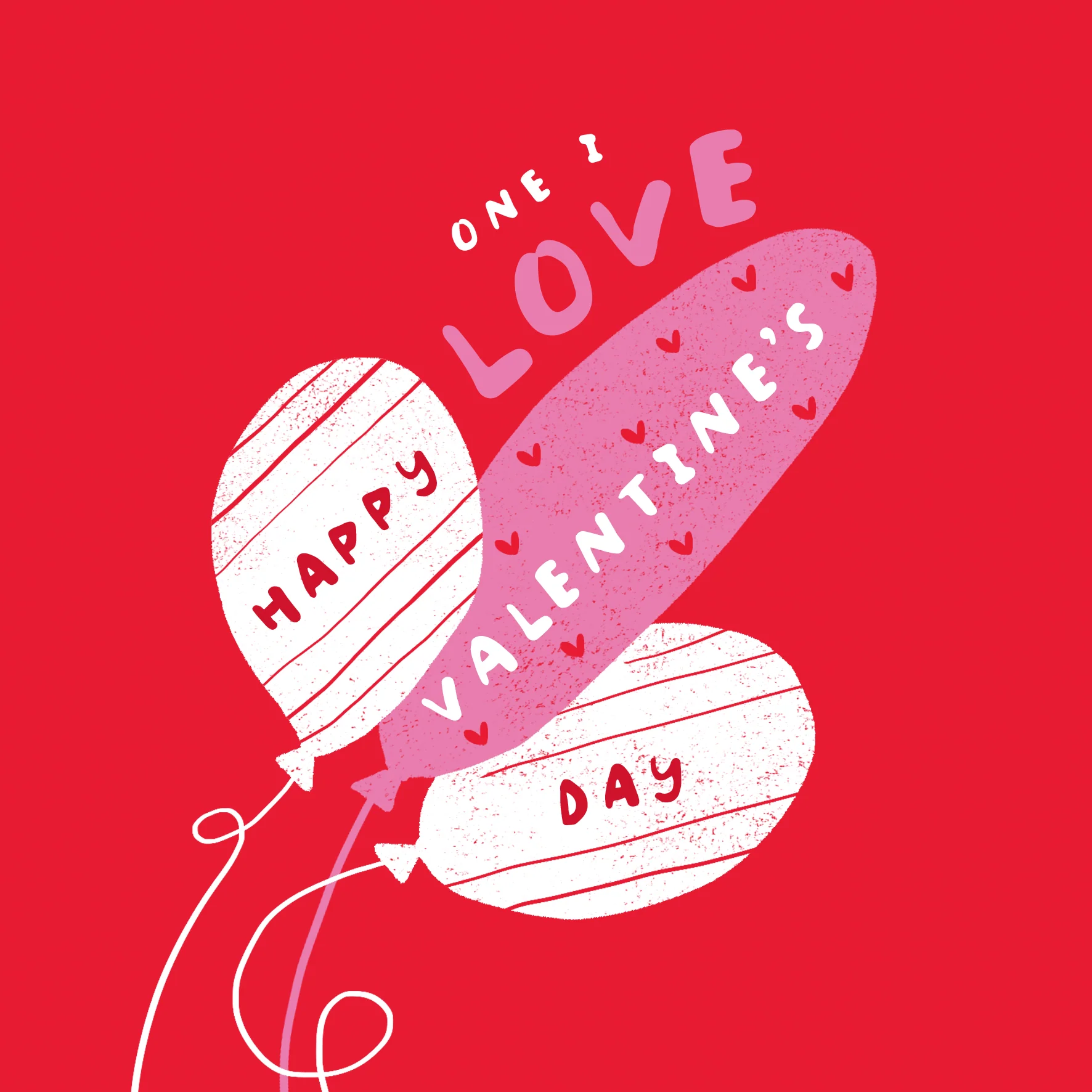 Personalised Valentine's Day Card For One I Love - Naughty Balloons Design