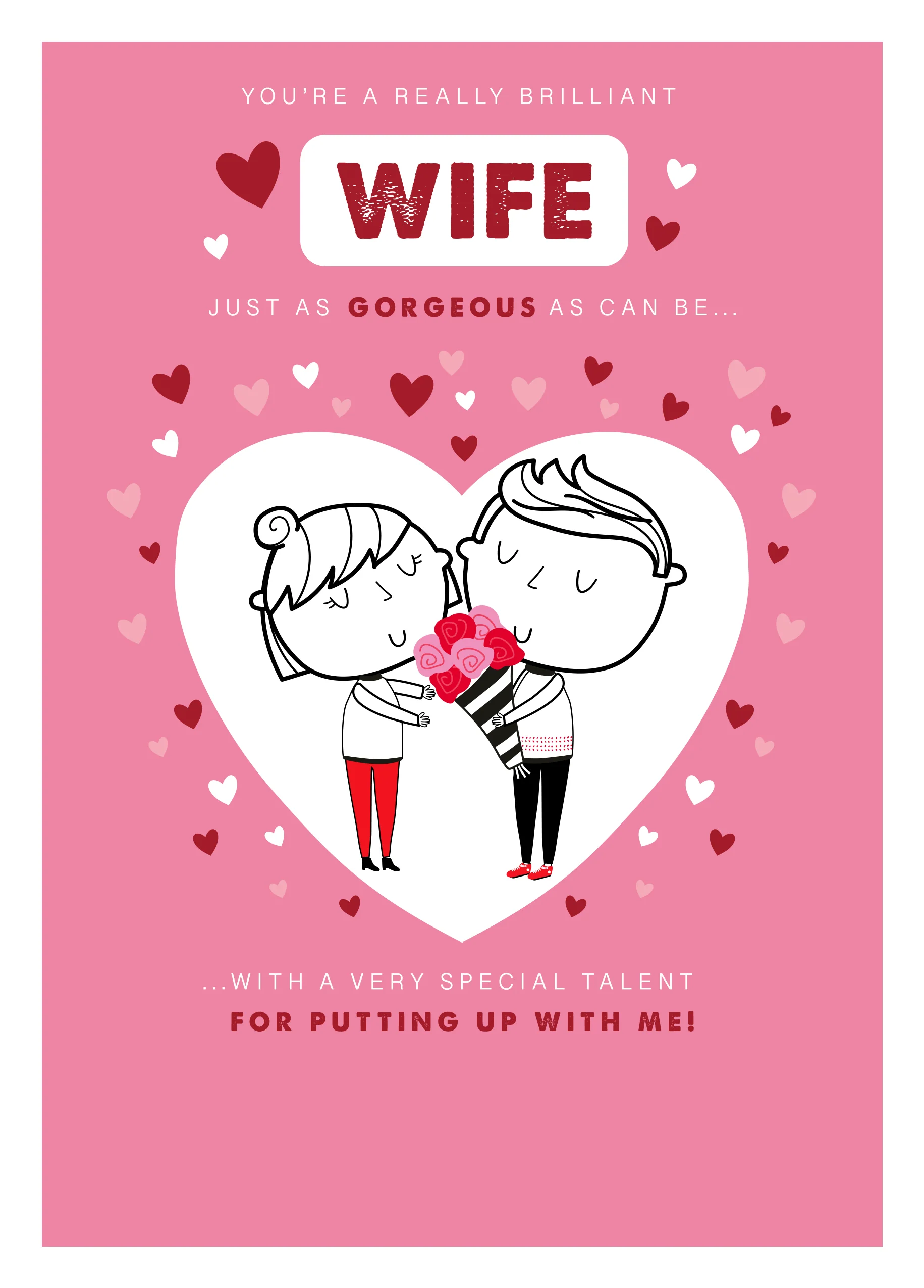 Personalised Valentine's Day Card For Wife - Cute Cartoon Style Design