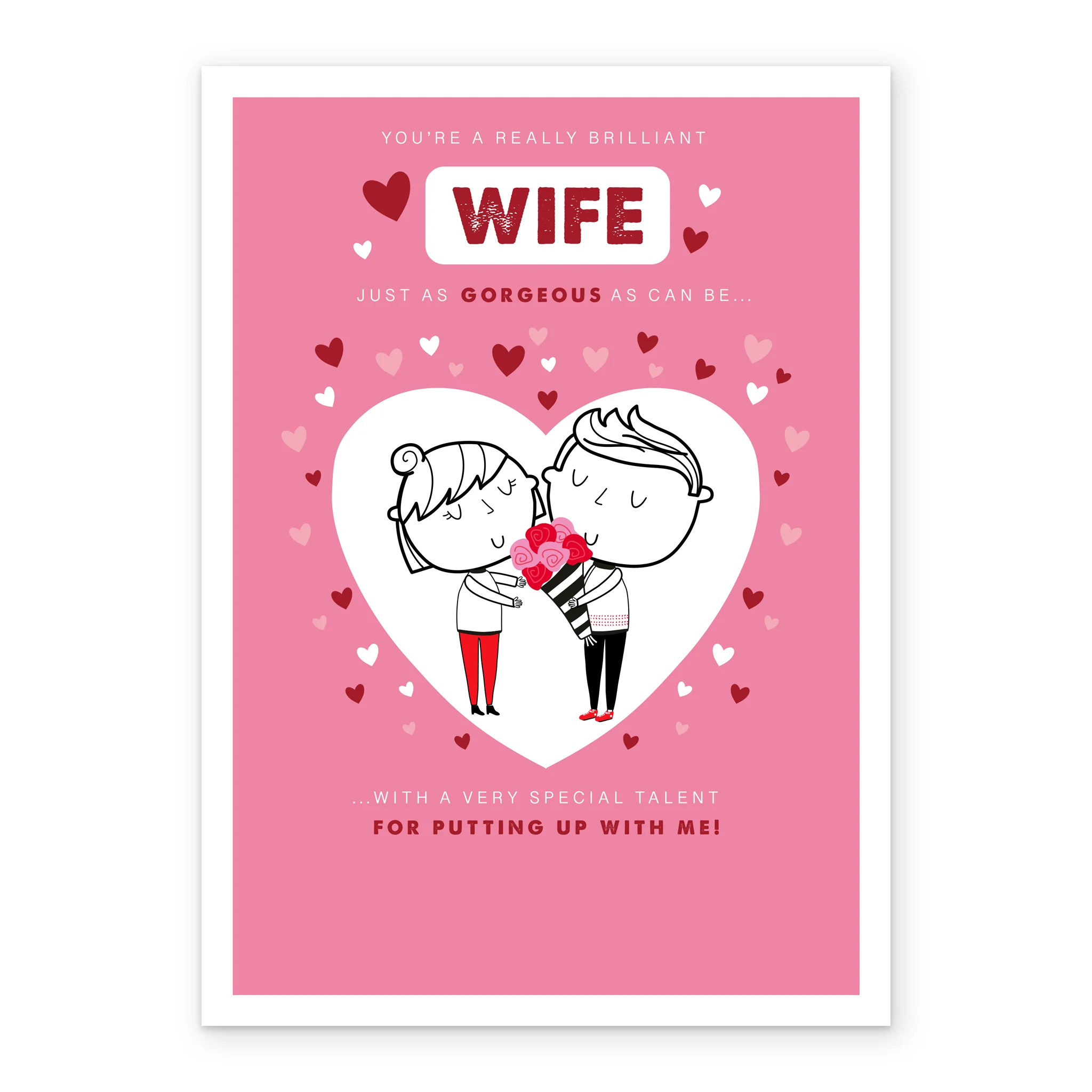 Personalised Valentine's Day Card For Wife - Cute Cartoon Style Design - Image 2