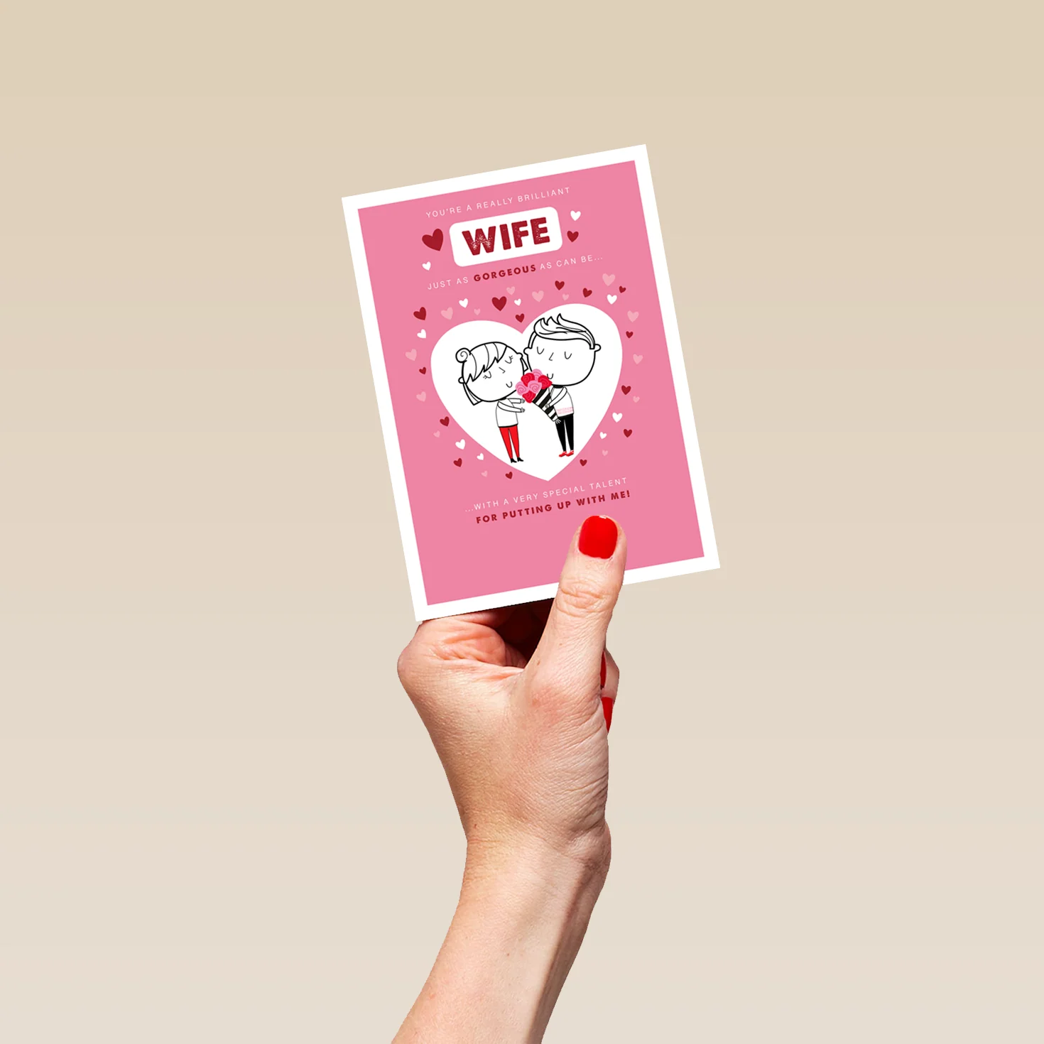 Personalised Valentine's Day Card For Wife - Cute Cartoon Style Design - Image 4